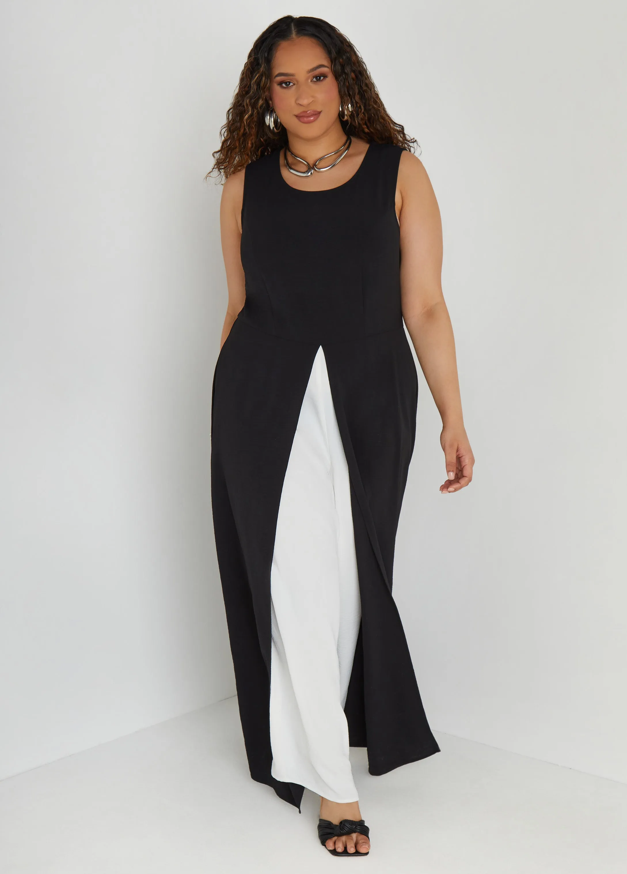 Layered Two Tone Jumpsuit sold by Ashley Stewart product image thumbnail 3