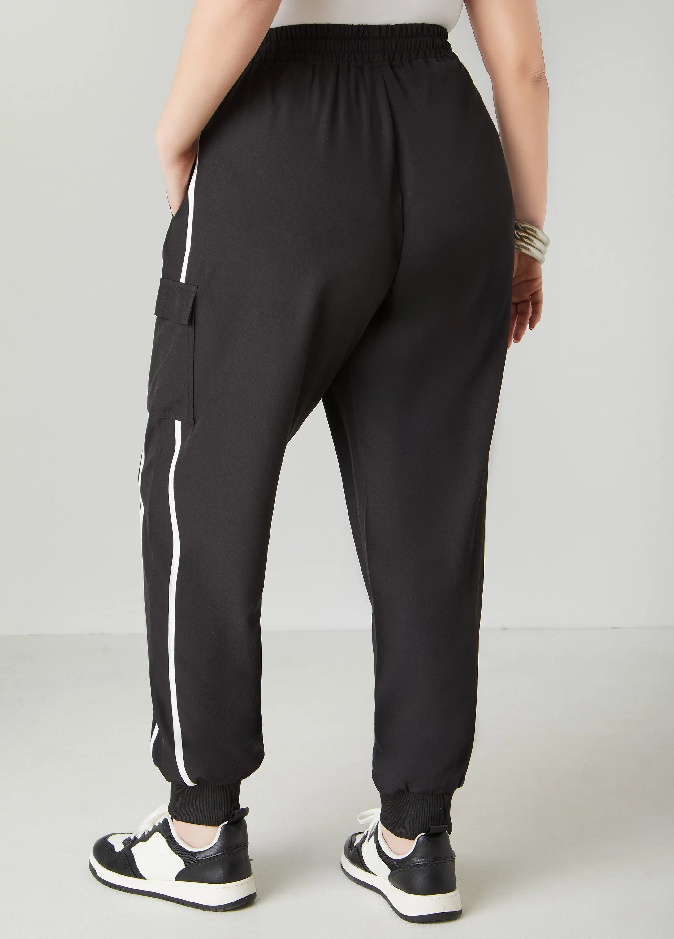 Piped Drawstring Cargo Joggers sold by Ashley Stewart product image thumbnail 2