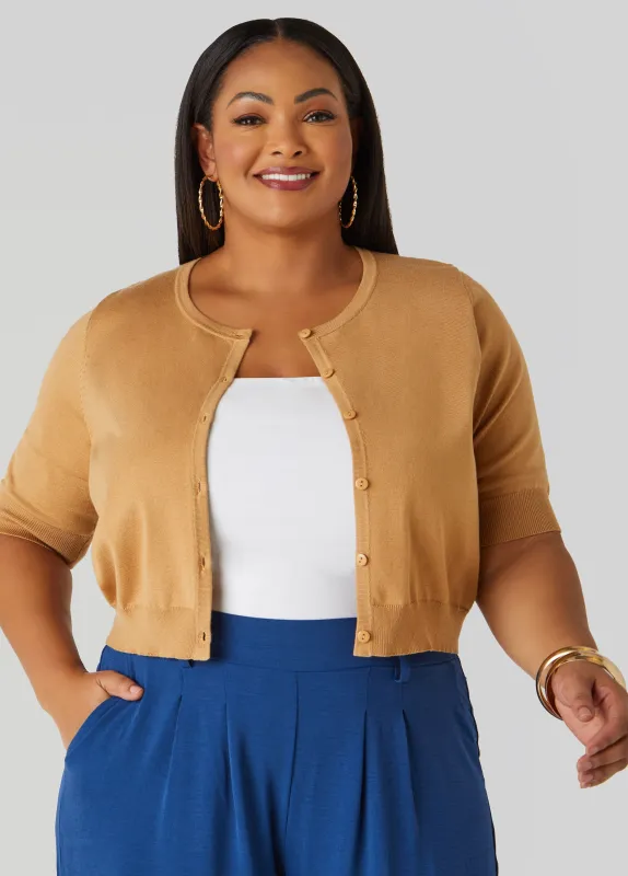Cropped Knit Cardigan sold by Ashley Stewart