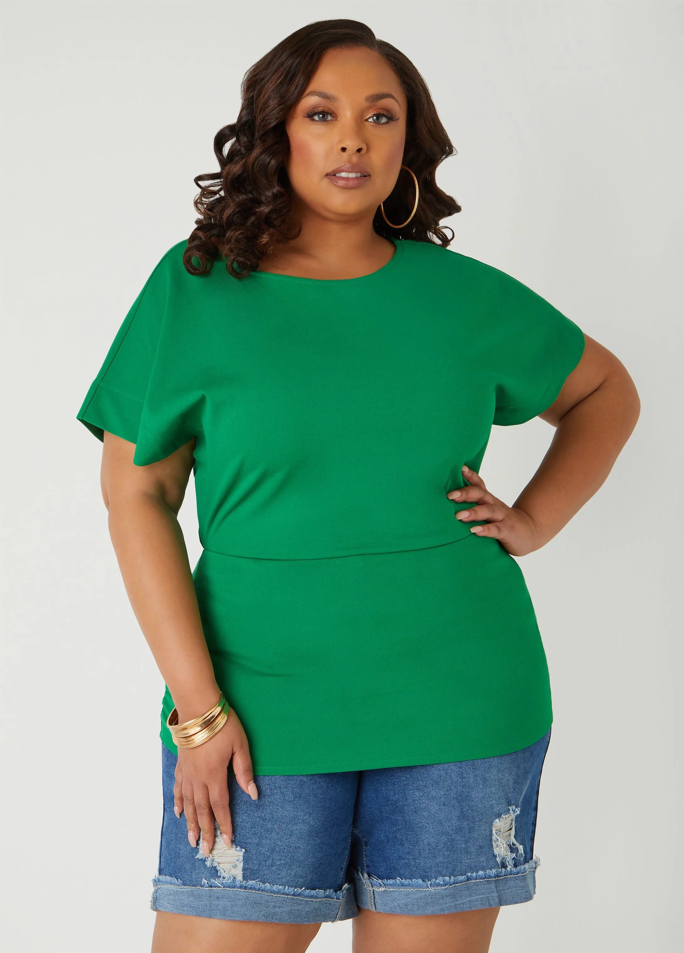 Ruched Crepe Top sold by Ashley Stewart product image thumbnail 3