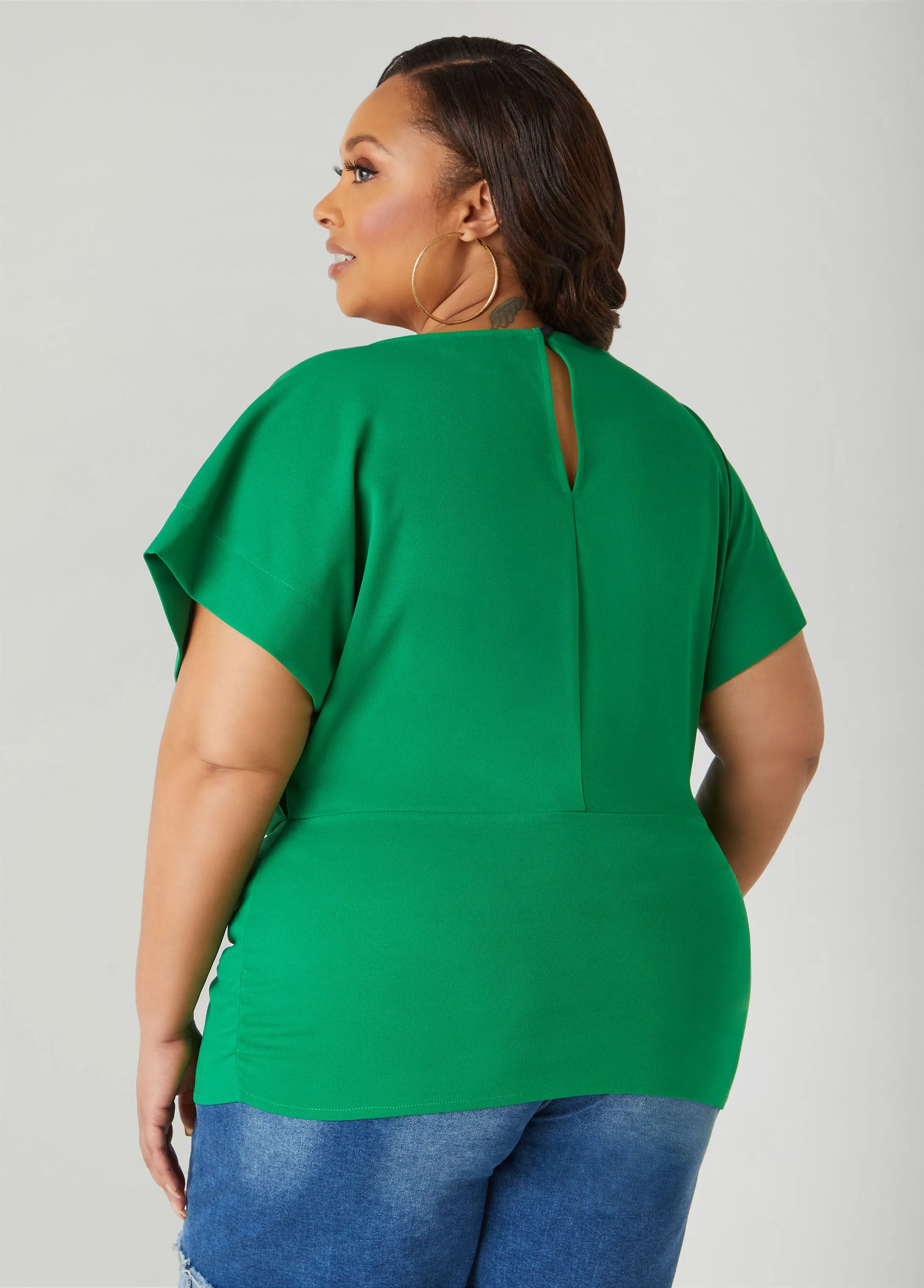 Ruched Crepe Top sold by Ashley Stewart product image thumbnail 2