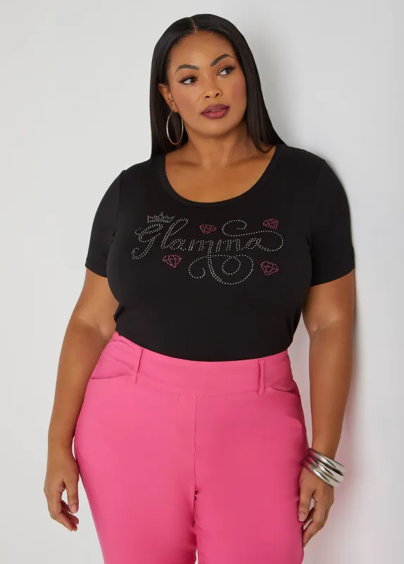 Glamma Crystal Tee sold by Ashley Stewart
