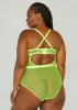 Dotted Mesh And Lace Bodysuit sold by Ashley Stewart