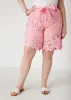 Belted Floral Lace Shorts sold by Ashley Stewart
