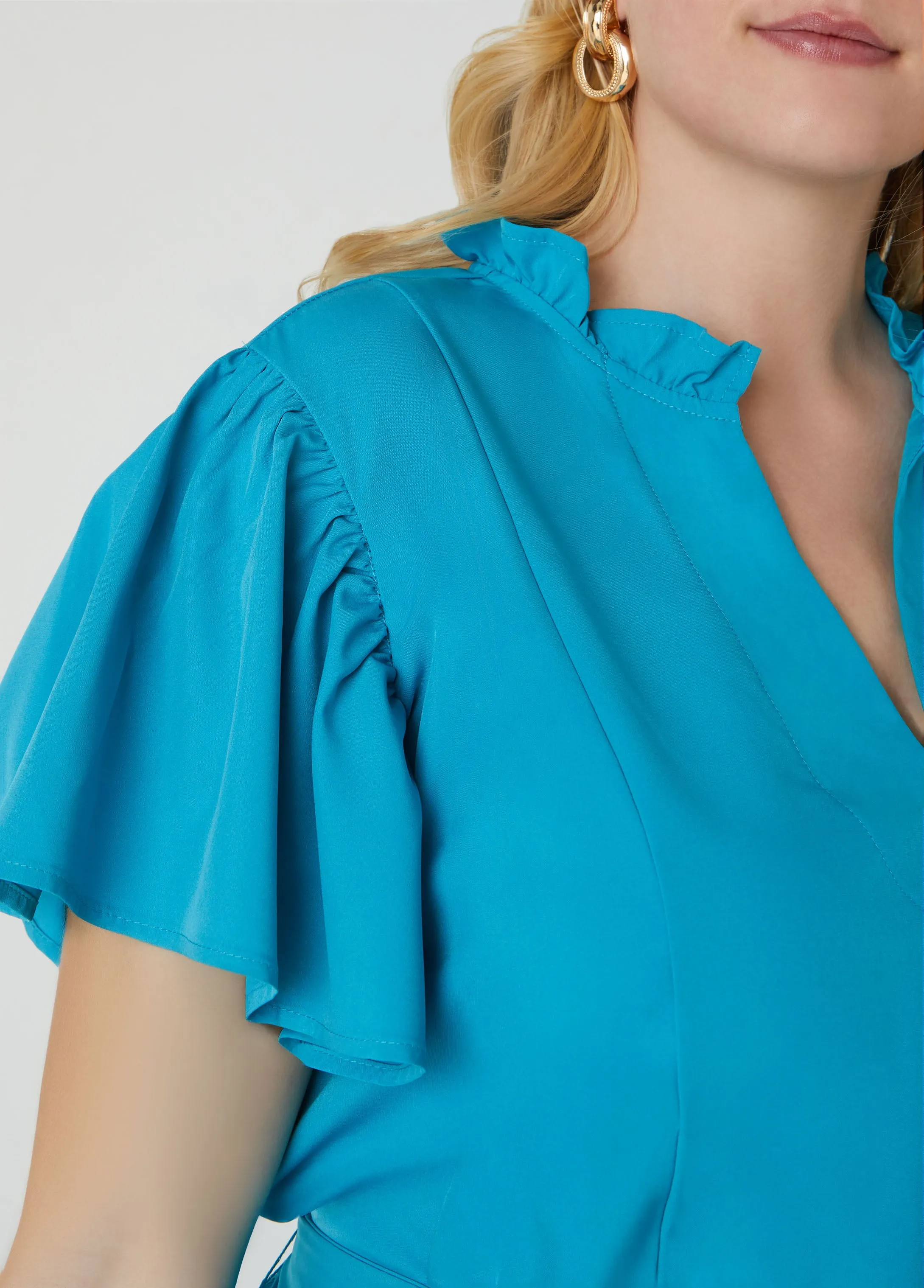 Ruffled Wide Leg Jumpsuit sold by Ashley Stewart product image thumbnail 5