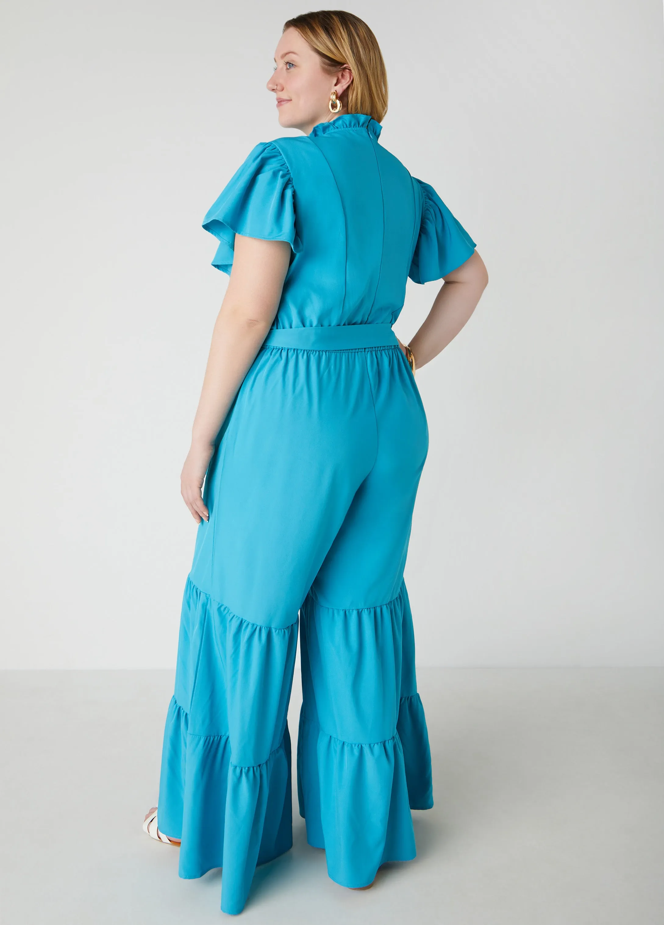 Ruffled Wide Leg Jumpsuit sold by Ashley Stewart product image thumbnail 2