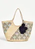 Abstract Print Straw Tote sold by Ashley Stewart