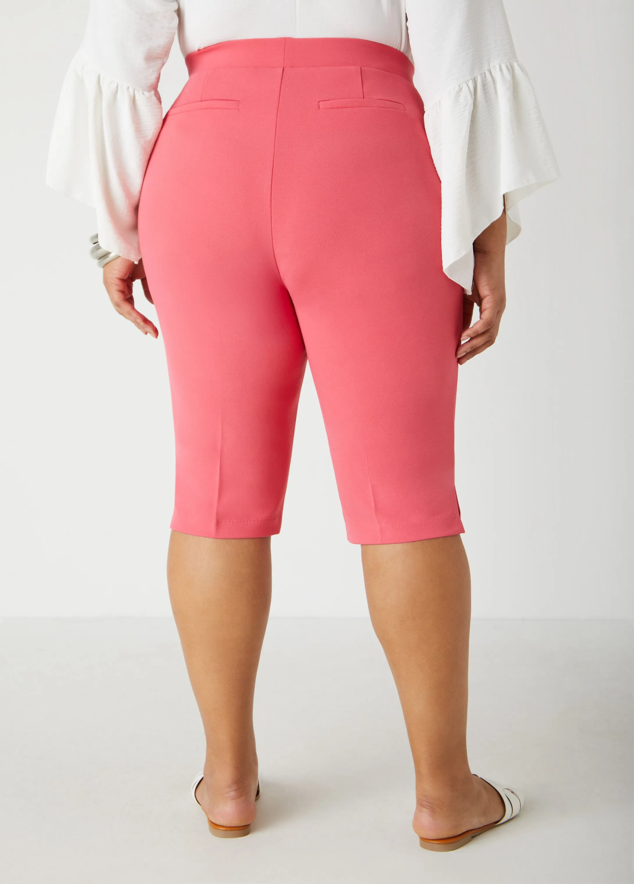 Pintucked Crepe Shorts sold by Ashley Stewart product image thumbnail 5
