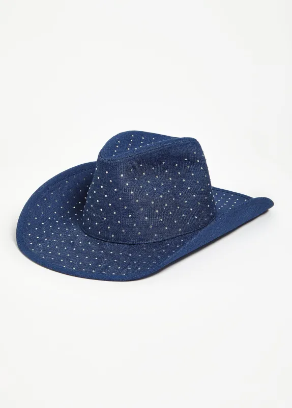Crystal Detailed Denim Cowboy Hat sold by Ashley Stewart