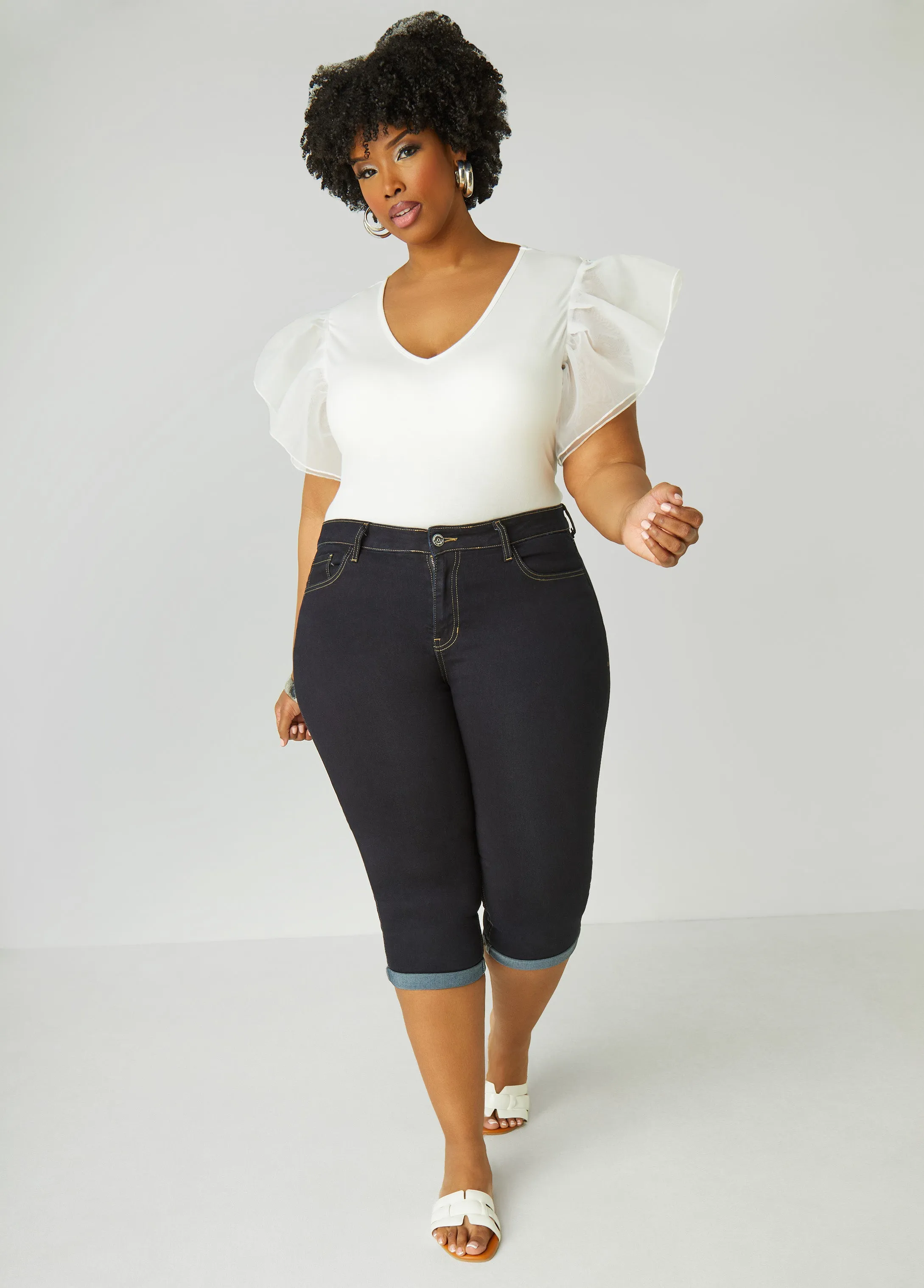 Organza Sleeve Paneled Tee sold by Ashley Stewart product image thumbnail 3