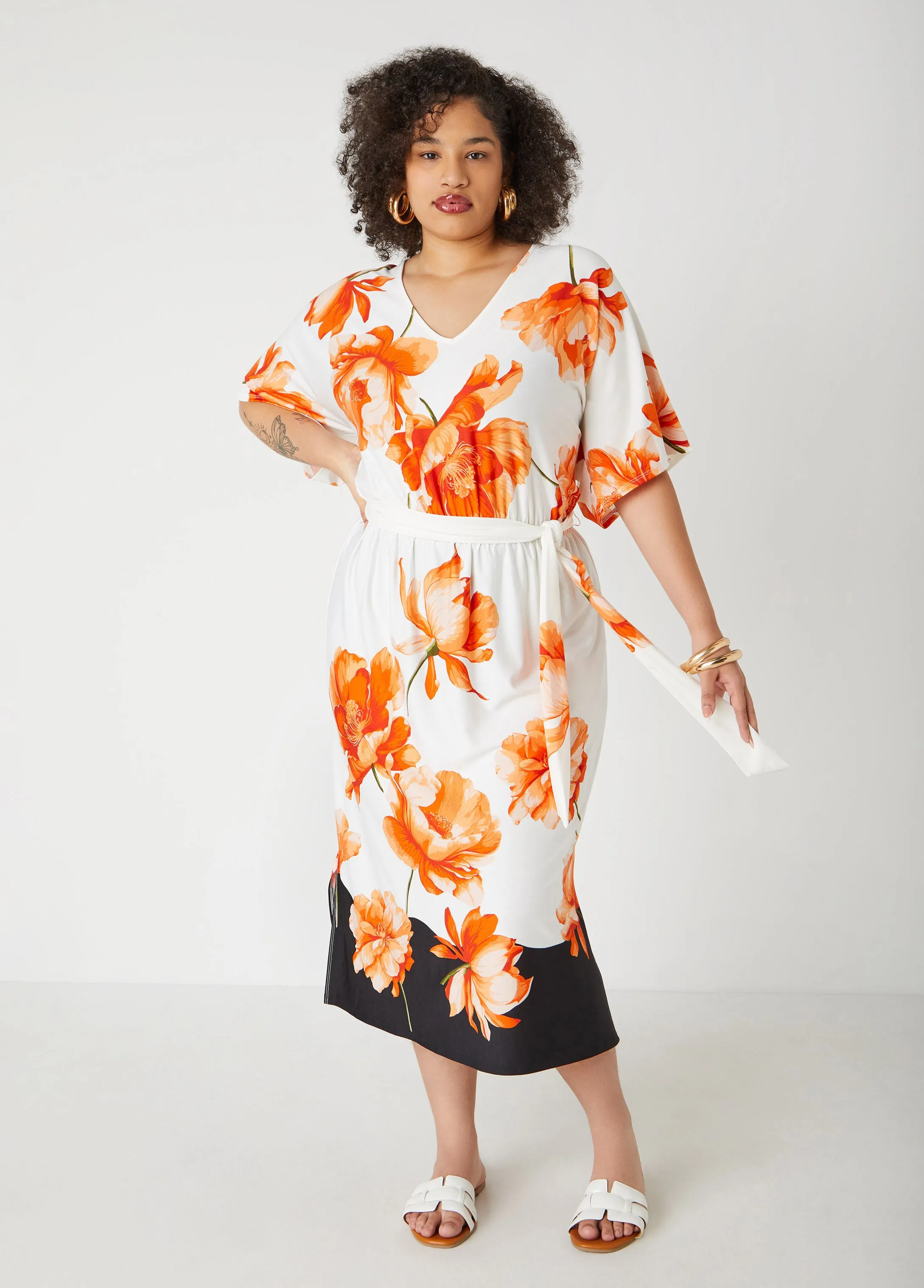 Floral Print Midaxi Dress sold by Ashley Stewart product image thumbnail 4