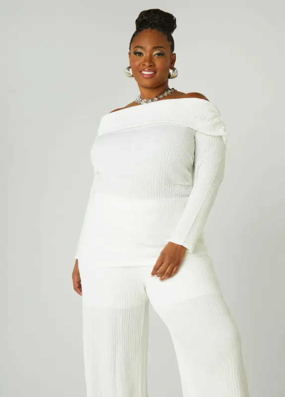 Textured Off The Shoulder Top sold by Ashley Stewart