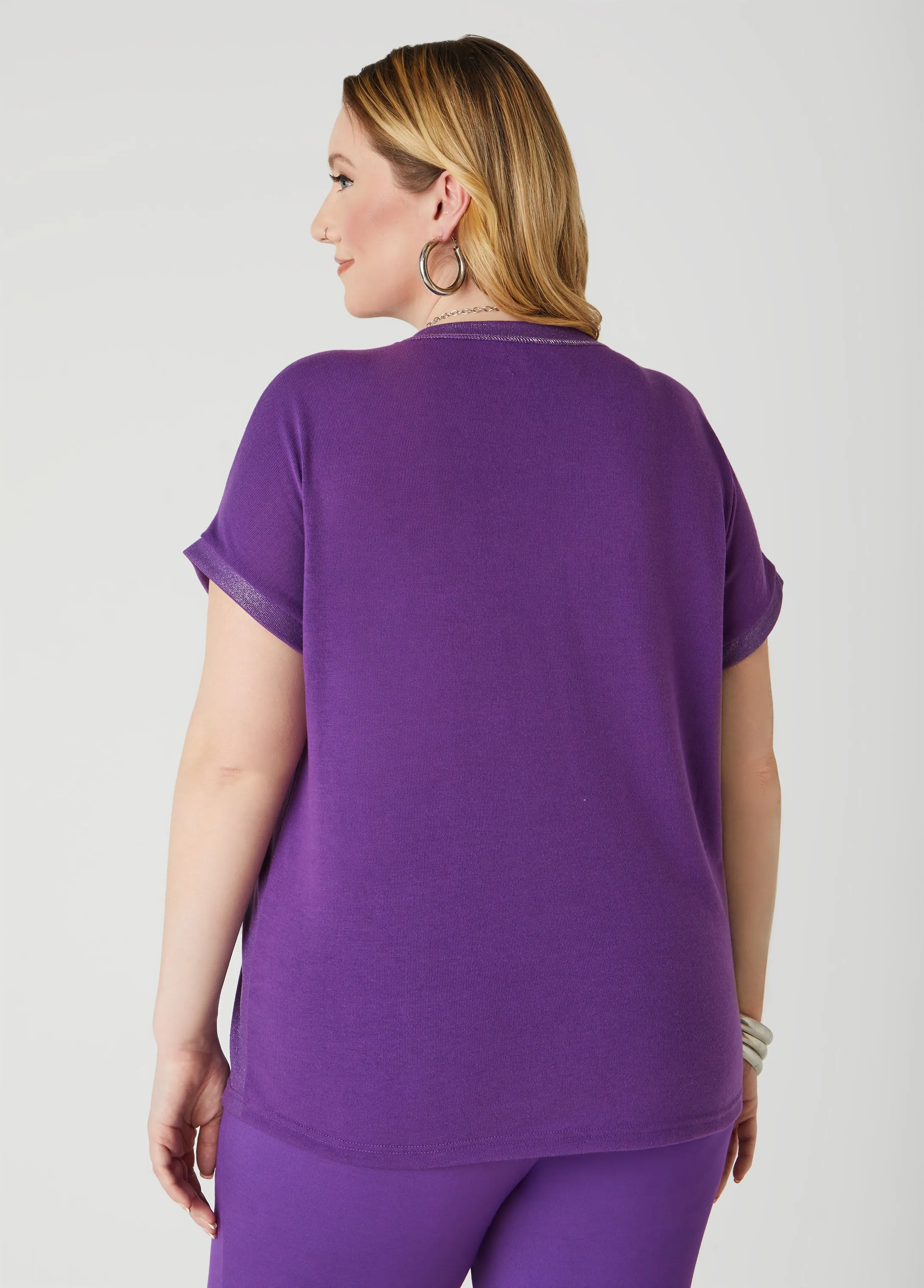 Sequined Metallic Jersey Tee sold by Ashley Stewart product image thumbnail 2