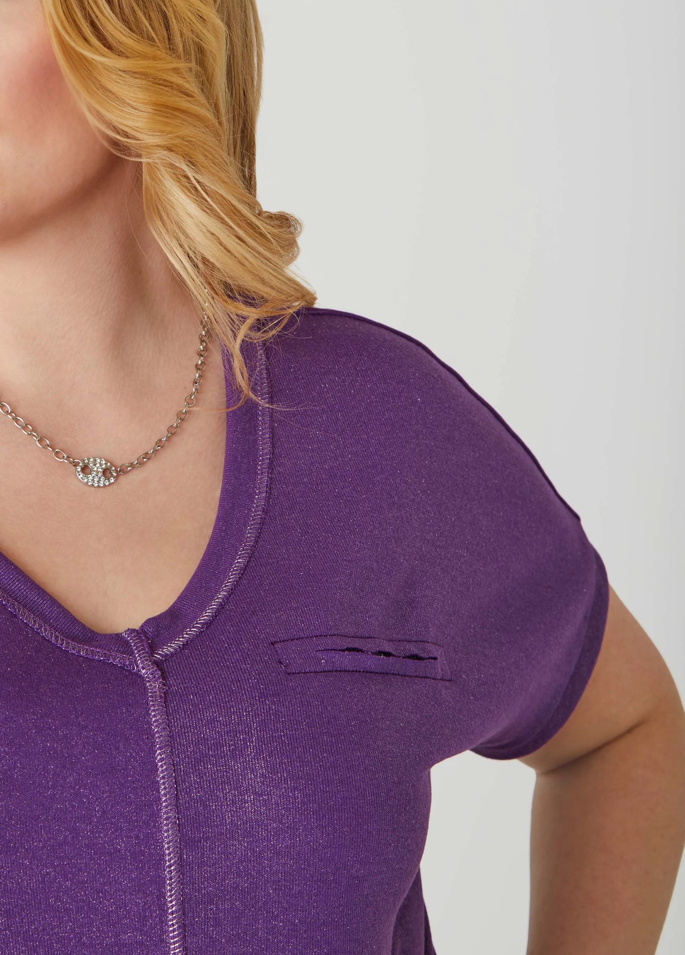 Sequined Metallic Jersey Tee sold by Ashley Stewart product image thumbnail 4