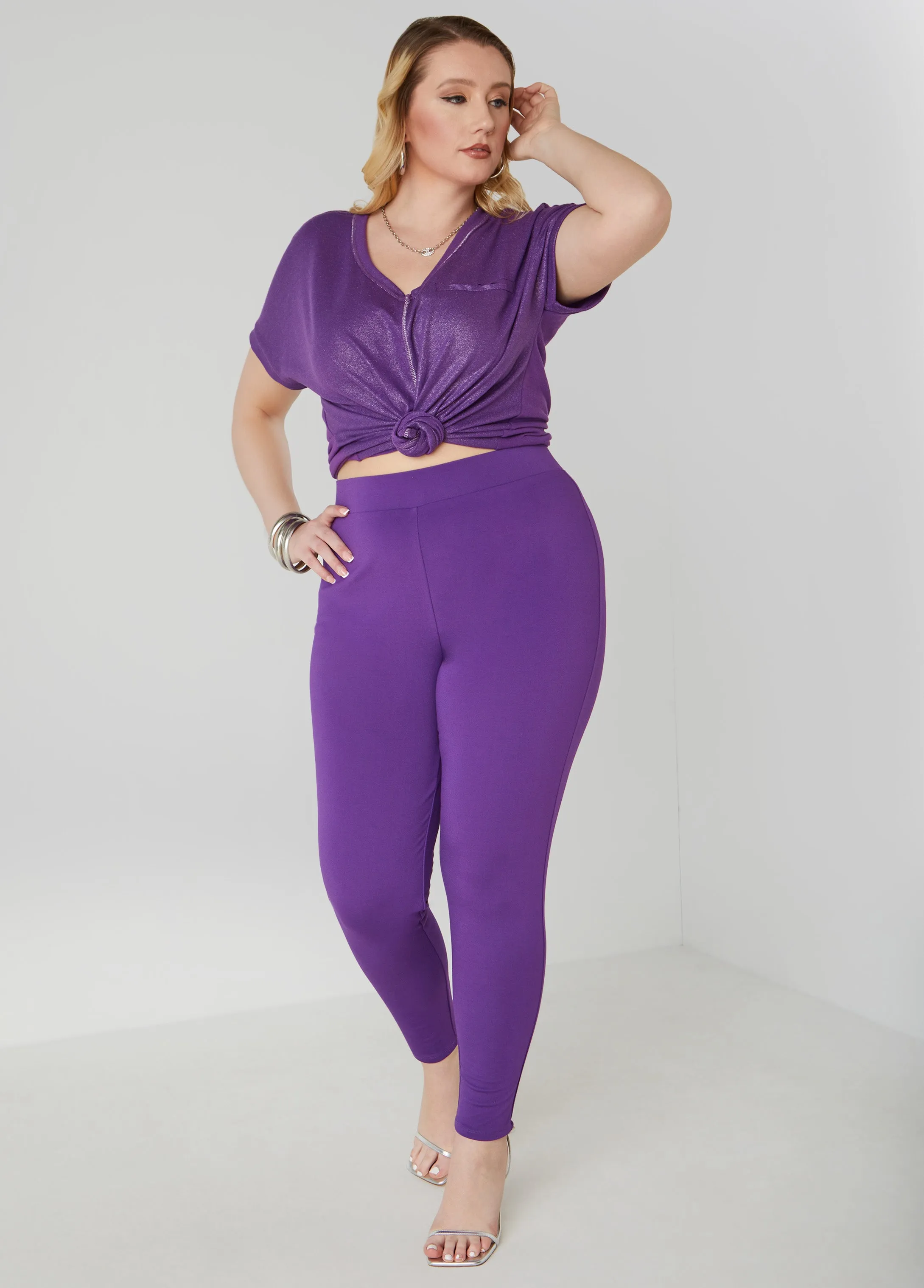 Sequined Metallic Jersey Tee sold by Ashley Stewart product image thumbnail 3