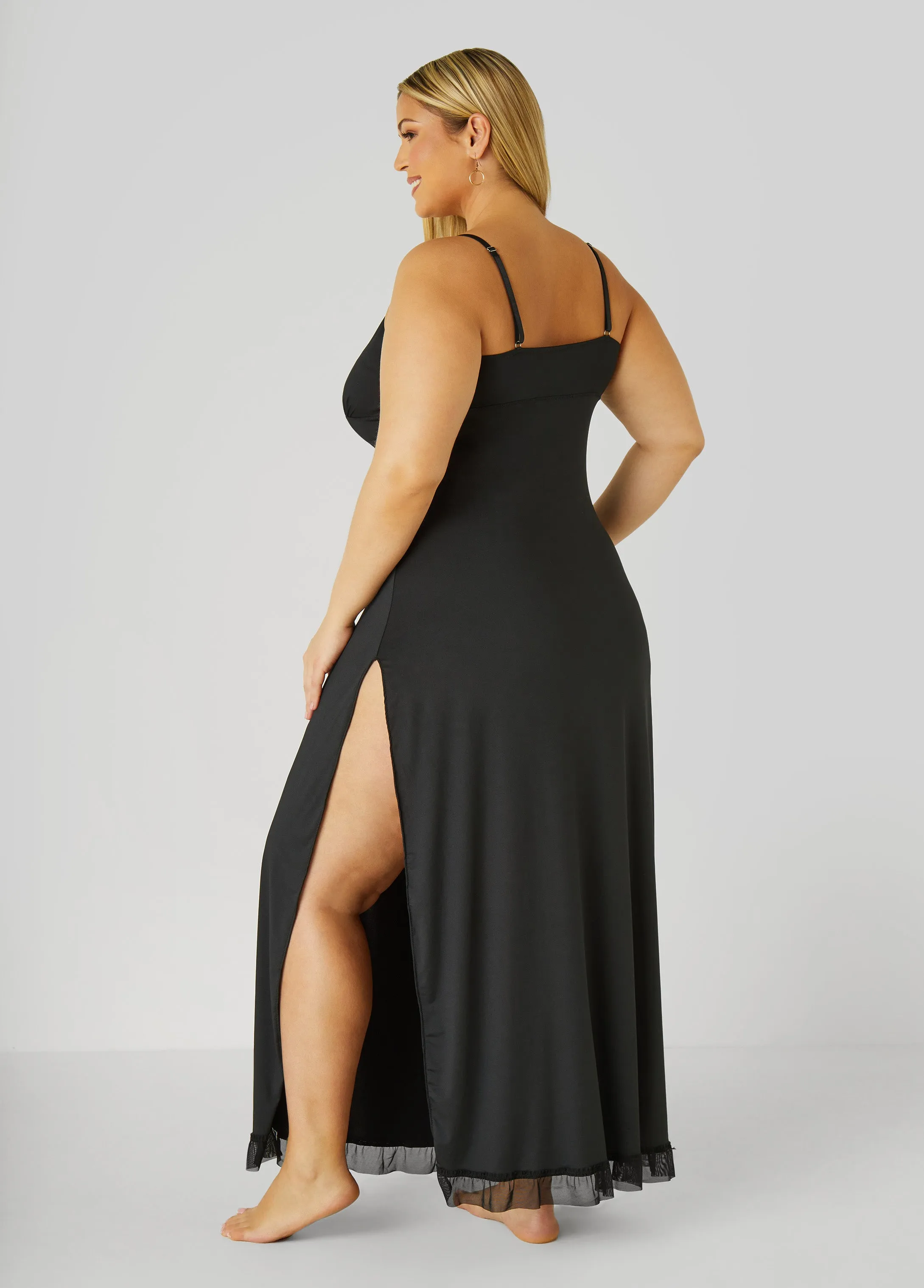 Mesh And Lace Trimmed Nightgown sold by Ashley Stewart product image thumbnail 2