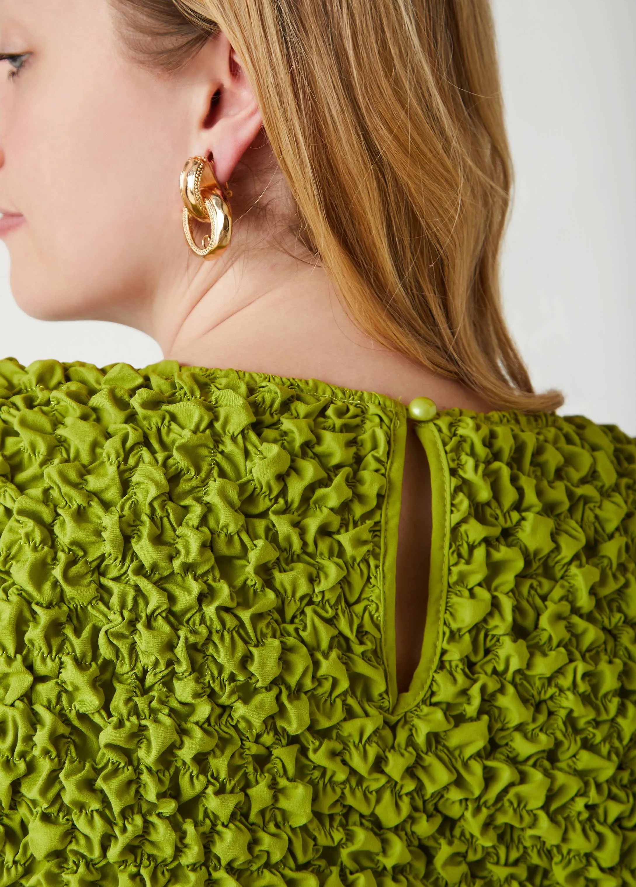 Puckered Poplin Top sold by Ashley Stewart product image thumbnail 4