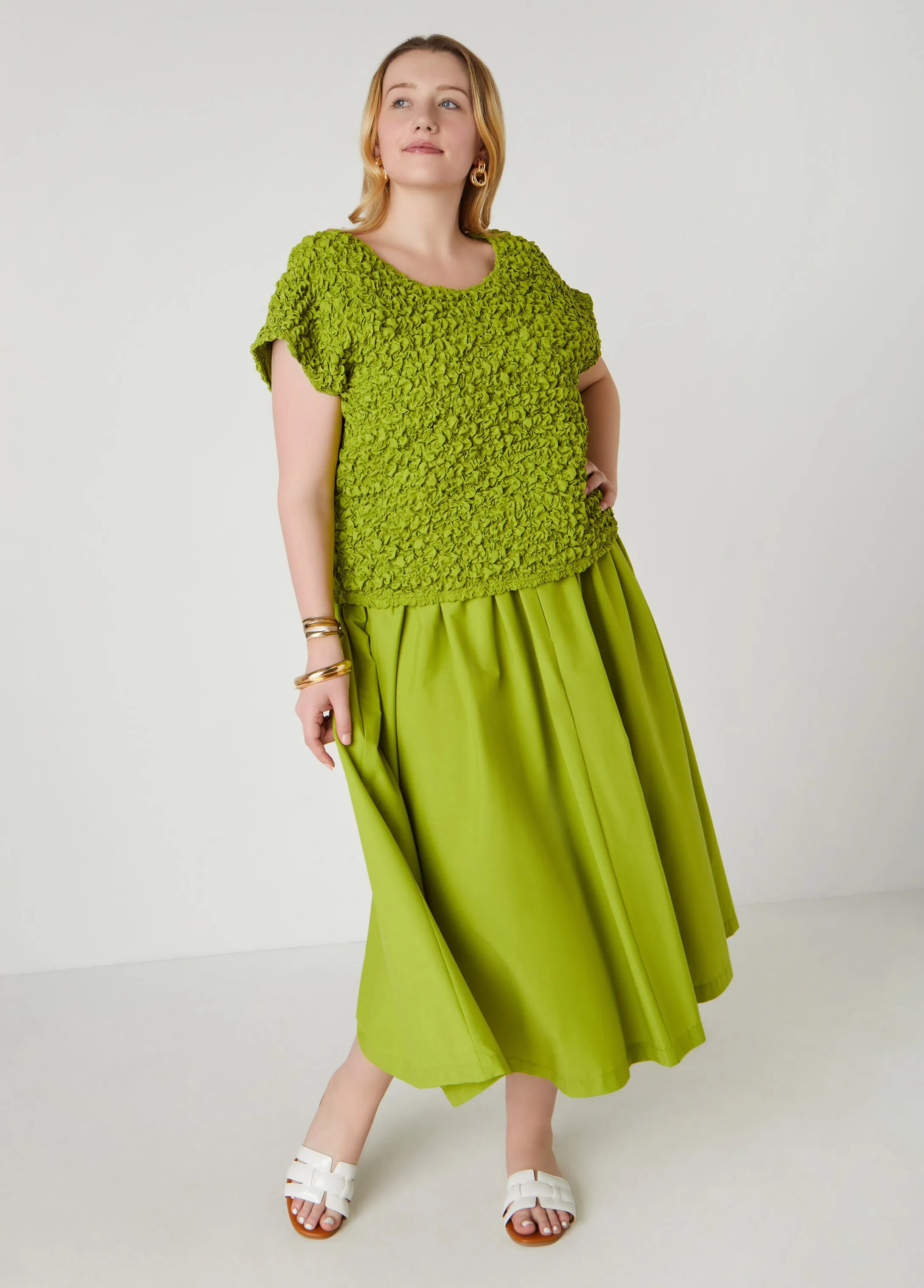 Puckered Poplin Top sold by Ashley Stewart product image thumbnail 3