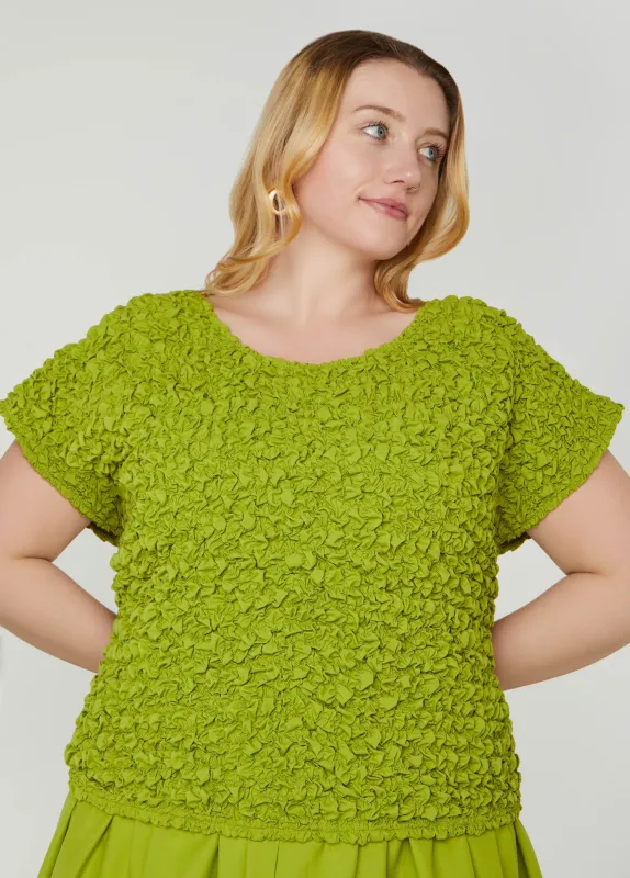 Puckered Poplin Top sold by Ashley Stewart