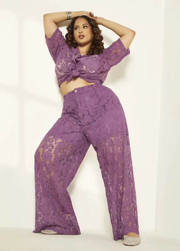 Corded Lace Straight Leg Pants sold by Ashley Stewart