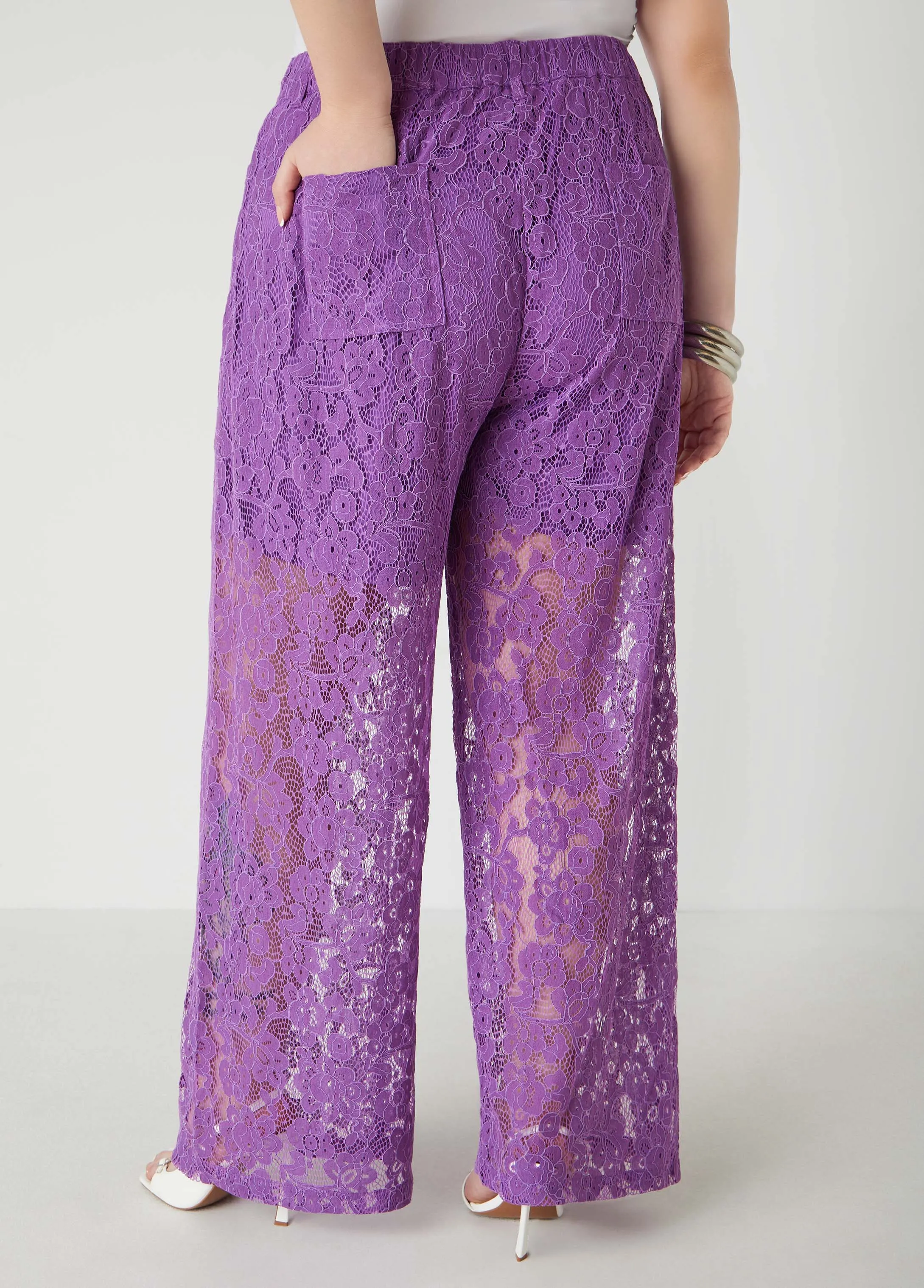 Corded Lace Straight Leg Pants sold by Ashley Stewart product image thumbnail 2