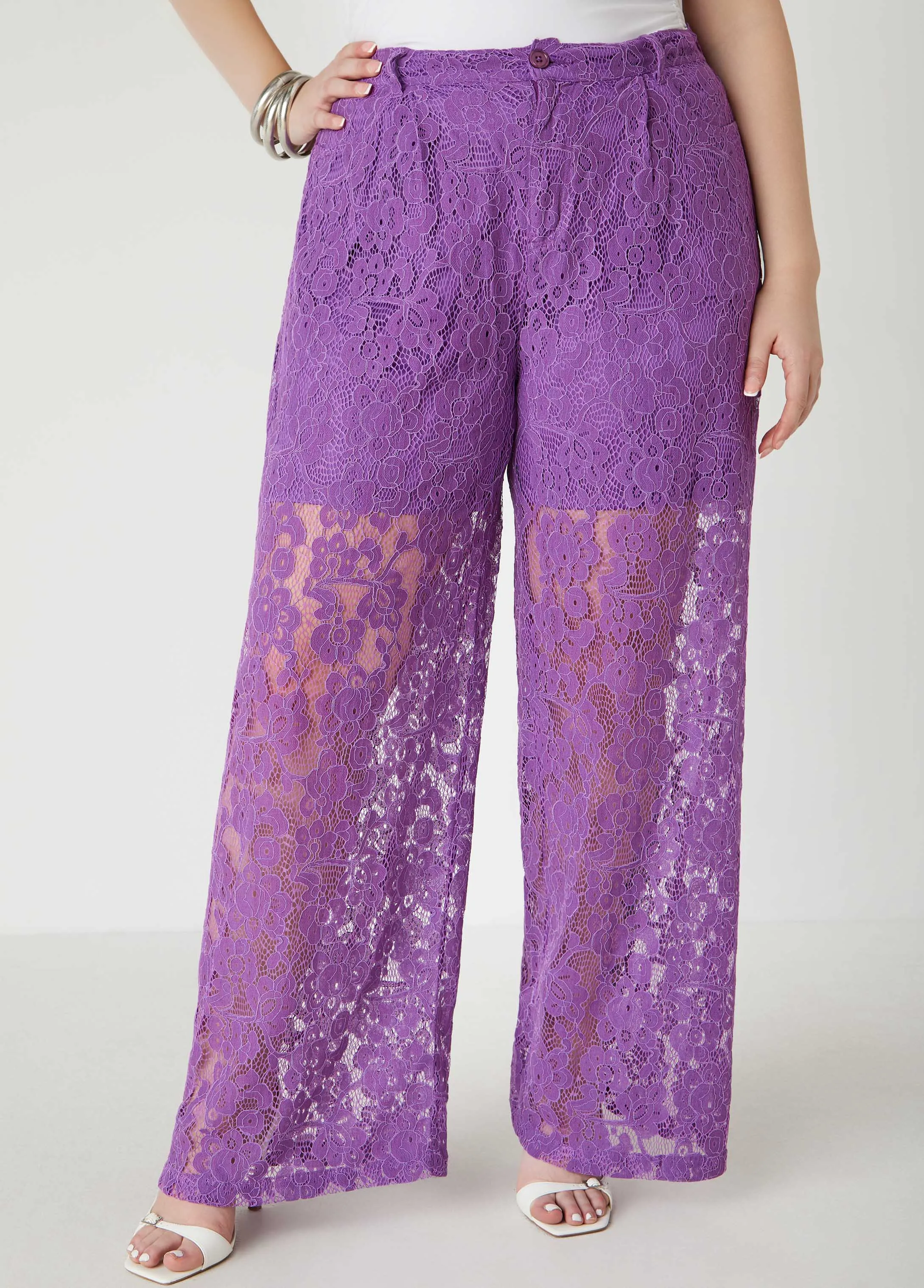 Corded Lace Straight Leg Pants sold by Ashley Stewart product image thumbnail 4