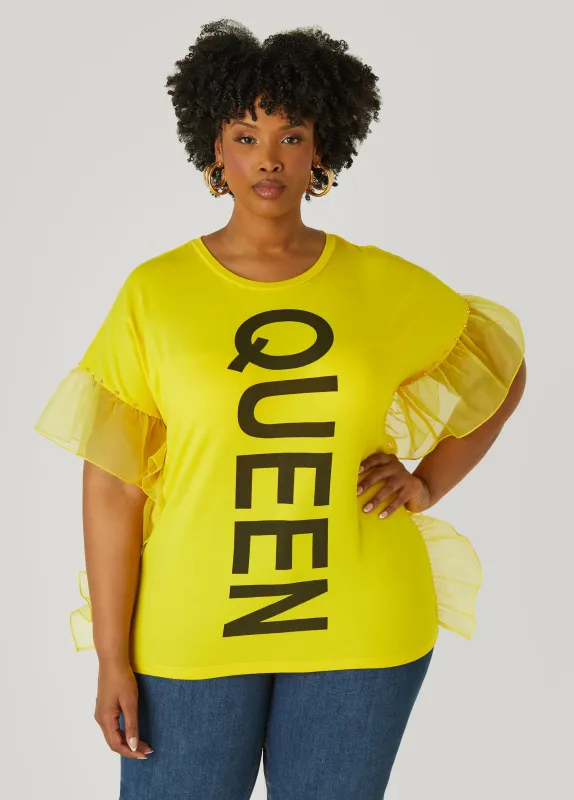 Queen Paneled Graphic Tee sold by Ashley Stewart