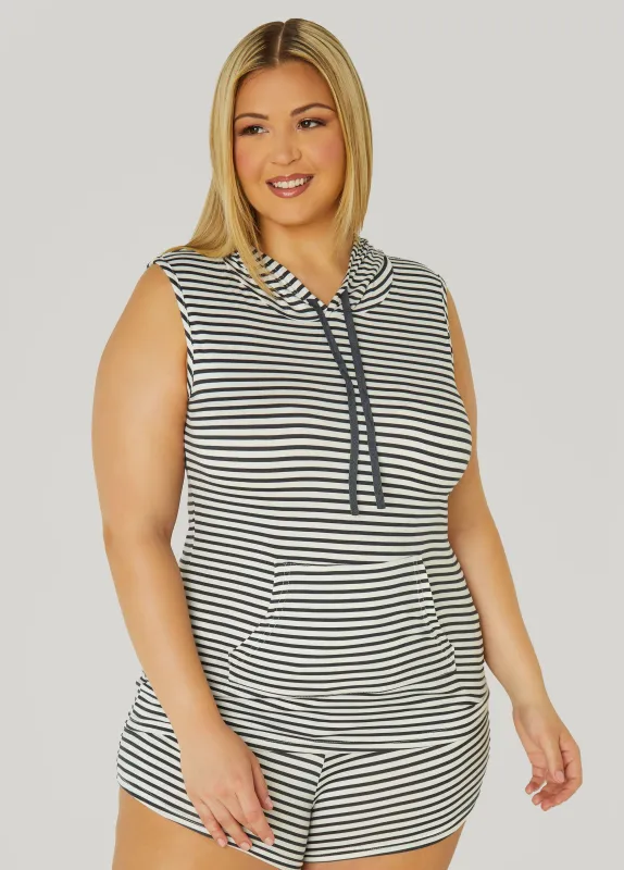 Emme Jordan Striped PJs Shorts Set sold by Ashley Stewart
