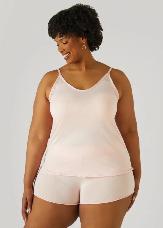 Love To Sleep Dotted Shorts Set sold by Ashley Stewart