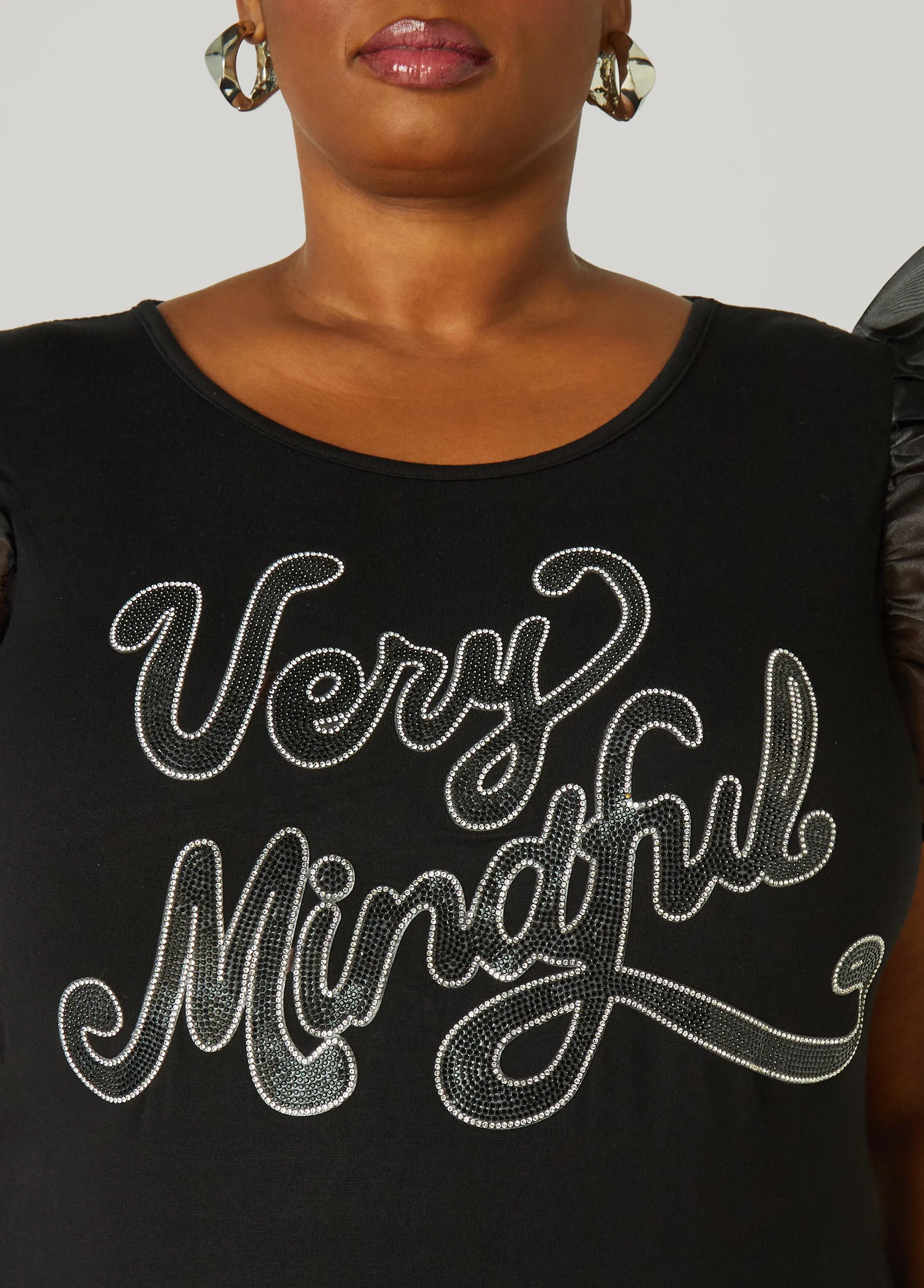 Very Mindful Embellished Tee sold by Ashley Stewart product image thumbnail 4