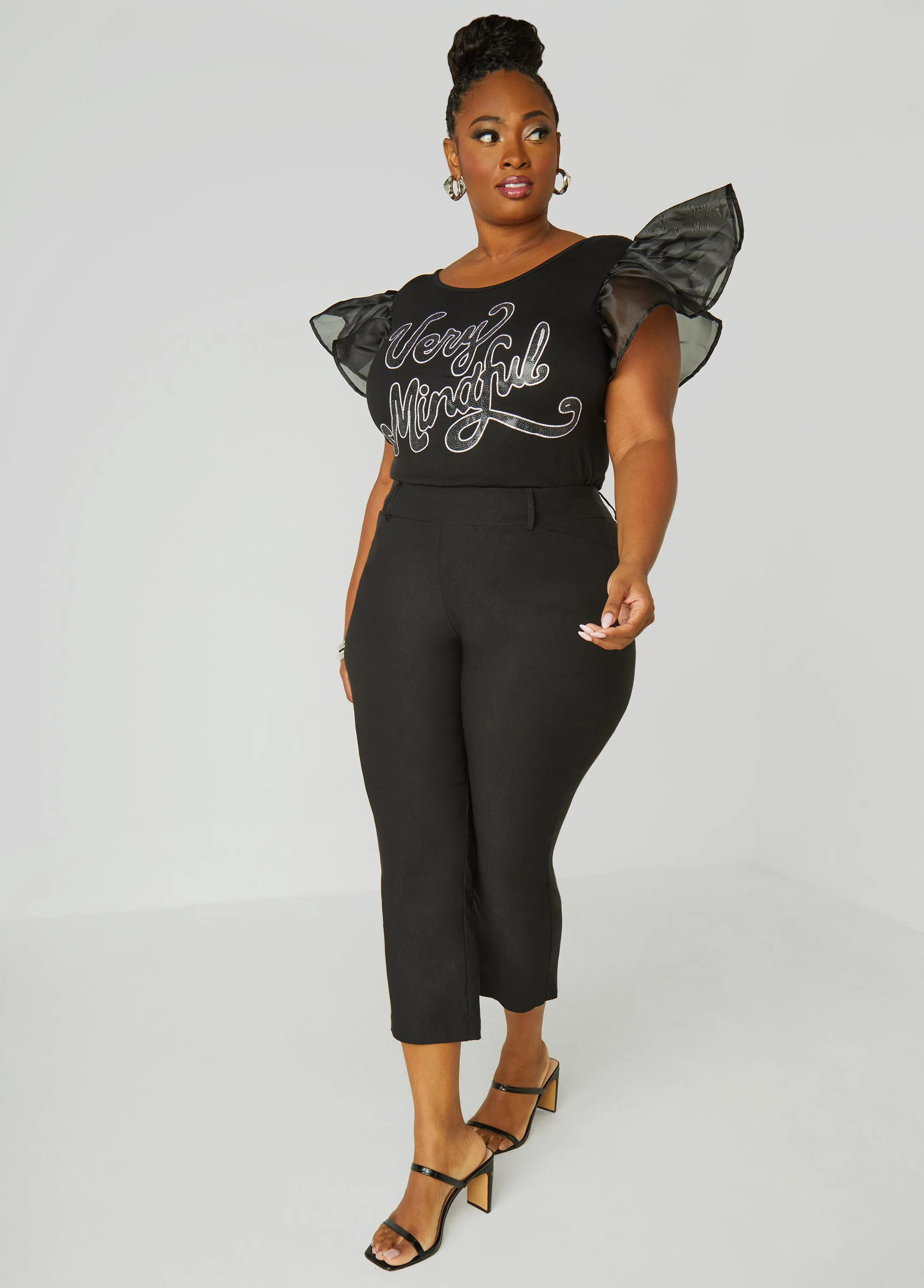 Very Mindful Embellished Tee sold by Ashley Stewart product image thumbnail 3