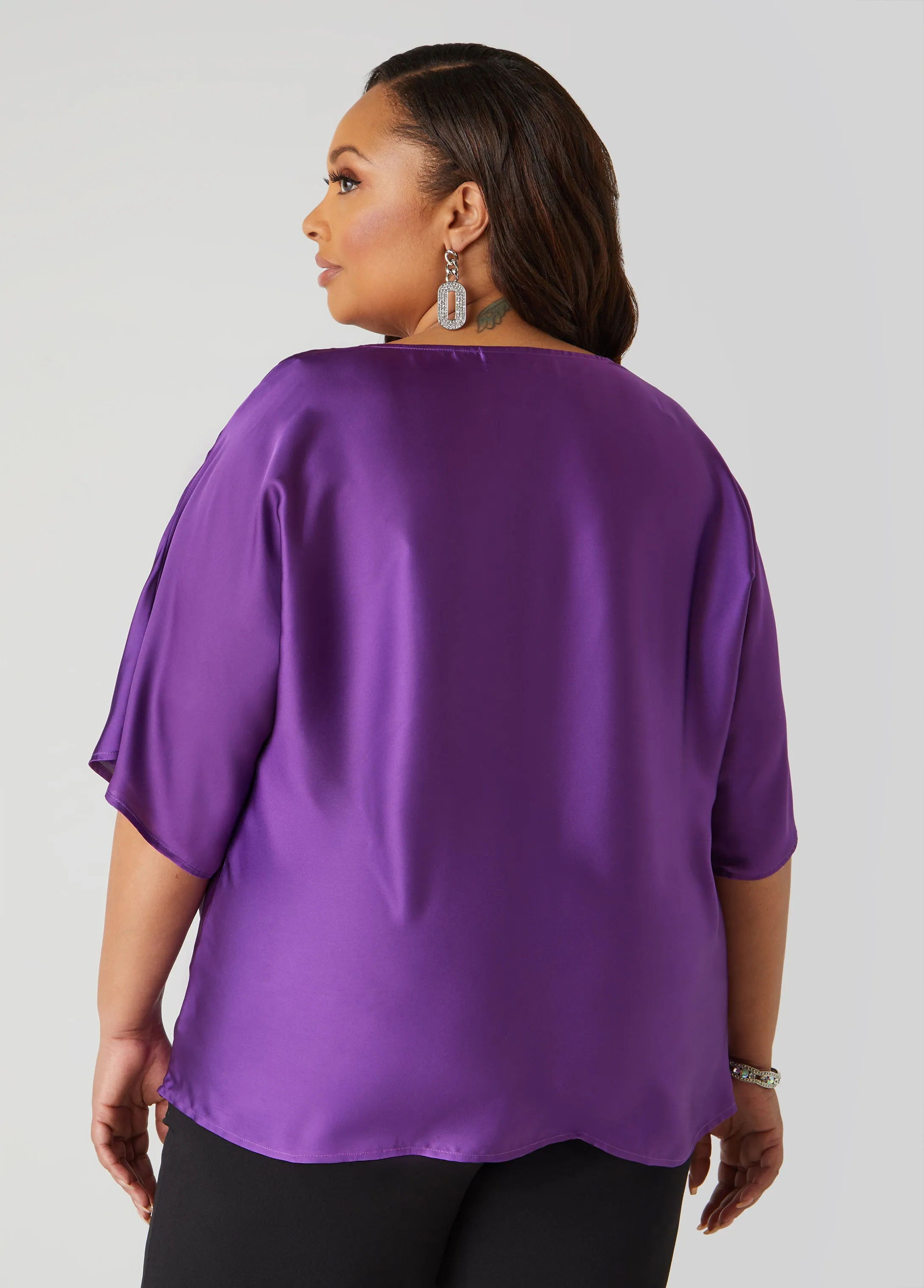 Satin Cowl Neck Blouse sold by Ashley Stewart product image thumbnail 2