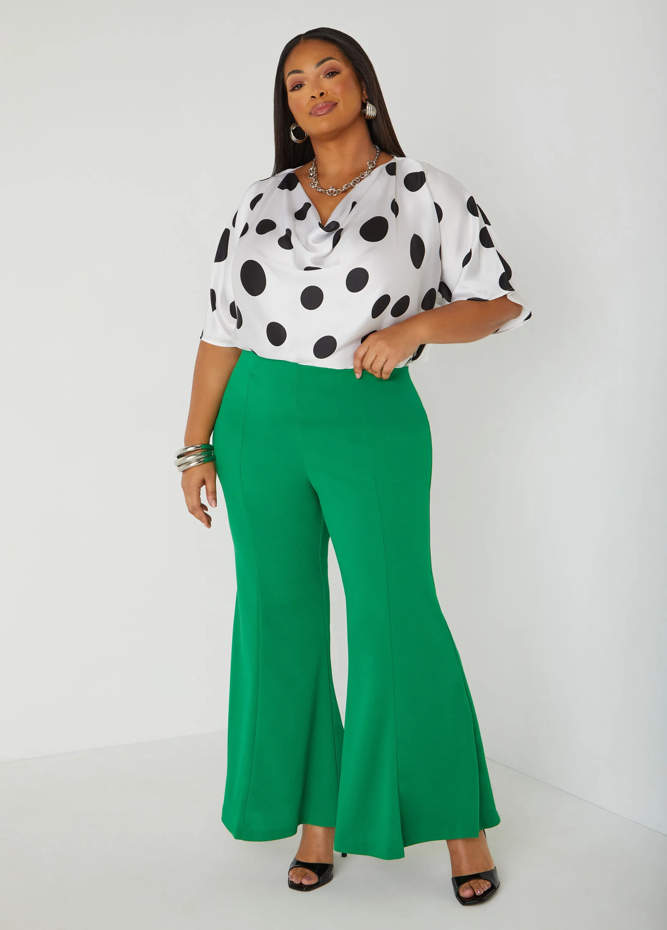 Cowl Neck Polka Dot Blouse sold by Ashley Stewart product image thumbnail 3