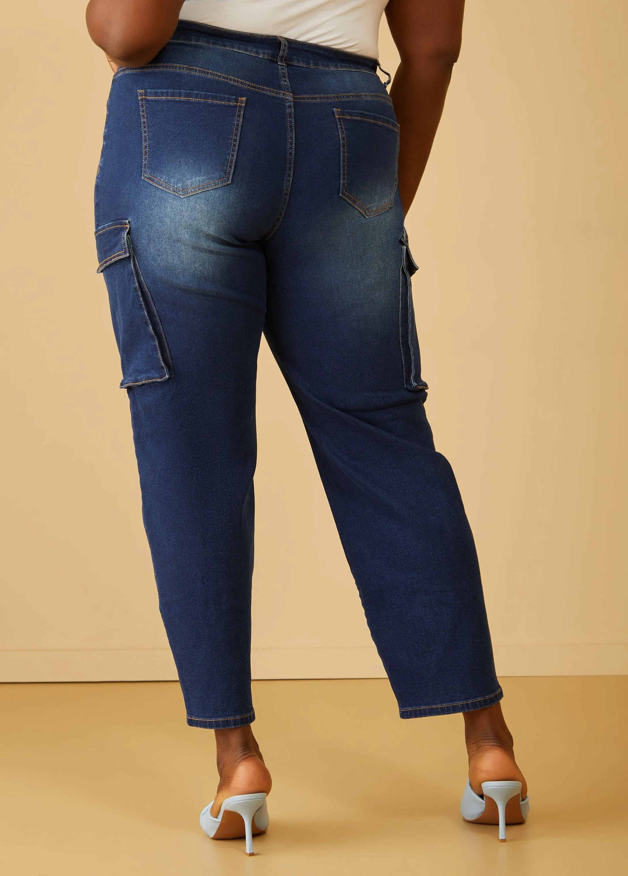 Split Front Cargo Jeans sold by Ashley Stewart product image thumbnail 2