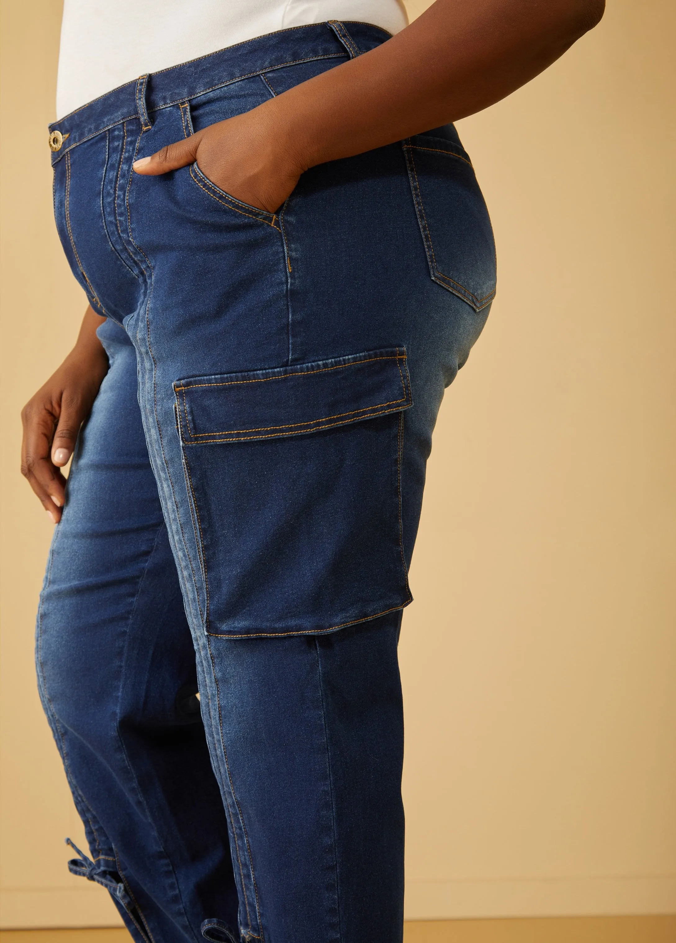 Split Front Cargo Jeans sold by Ashley Stewart product image thumbnail 3