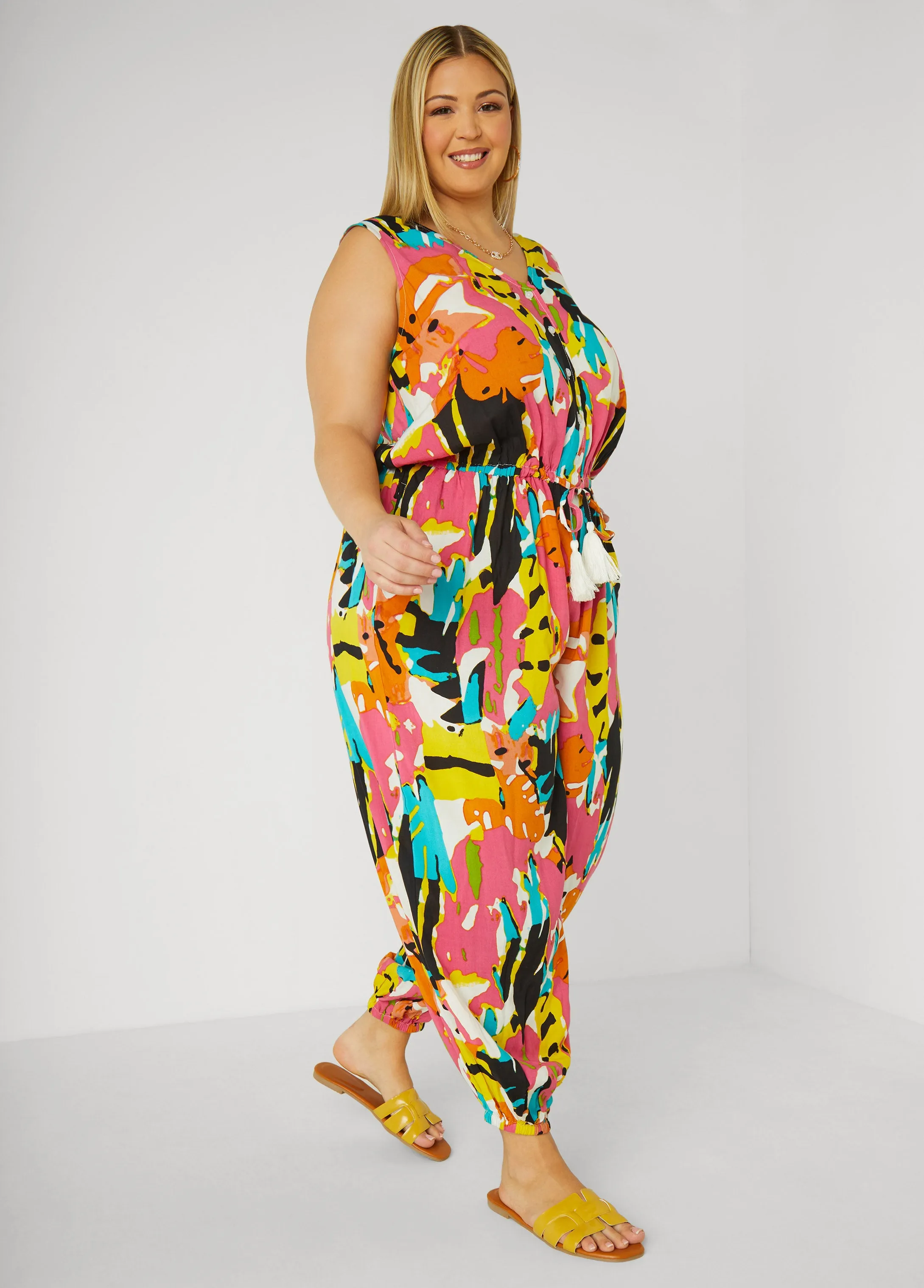 Abstract Print Joggers Jumpsuit sold by Ashley Stewart product image thumbnail 3