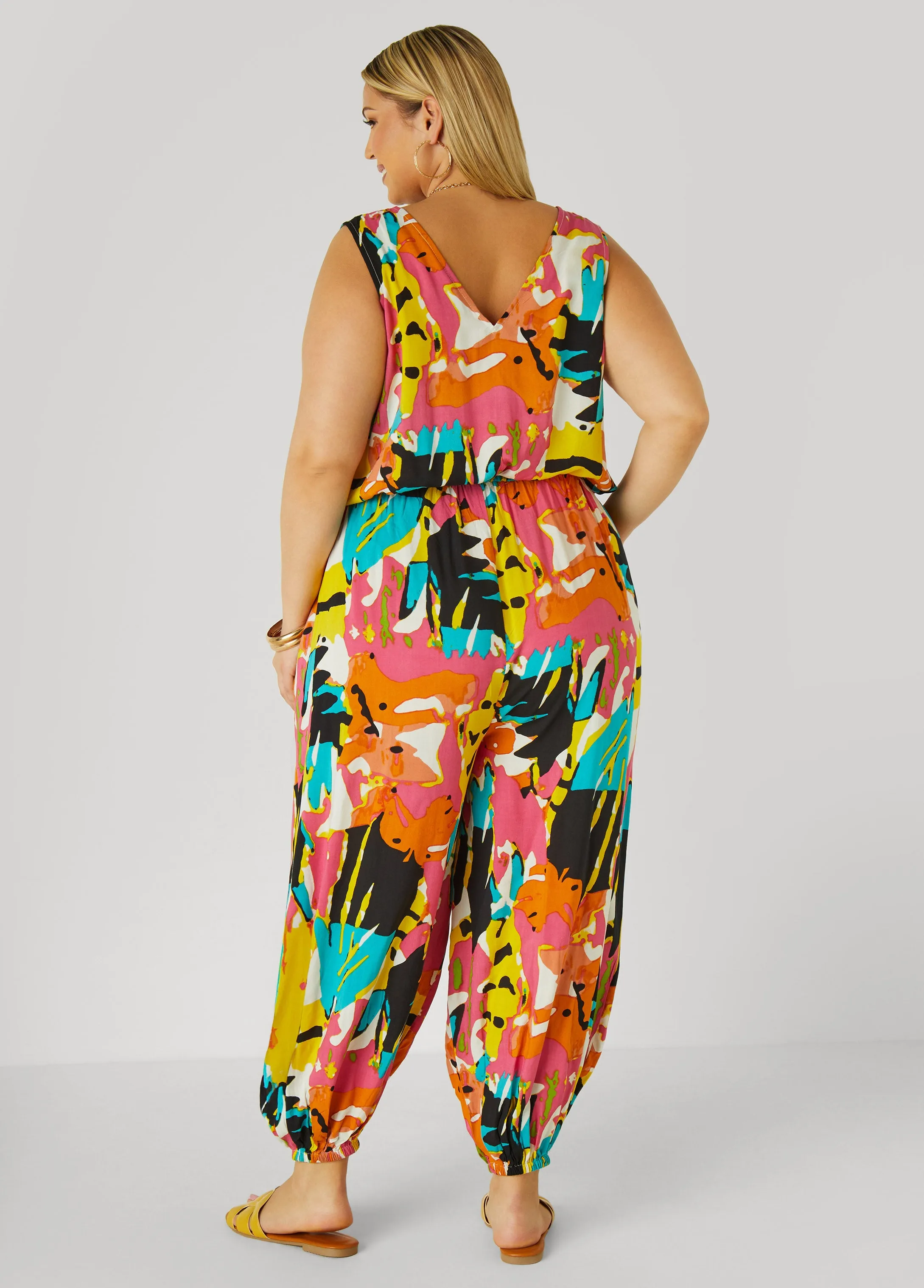 Abstract Print Joggers Jumpsuit sold by Ashley Stewart product image thumbnail 2