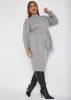 Belted Cable Knit Sweater Dress sold by Ashley Stewart