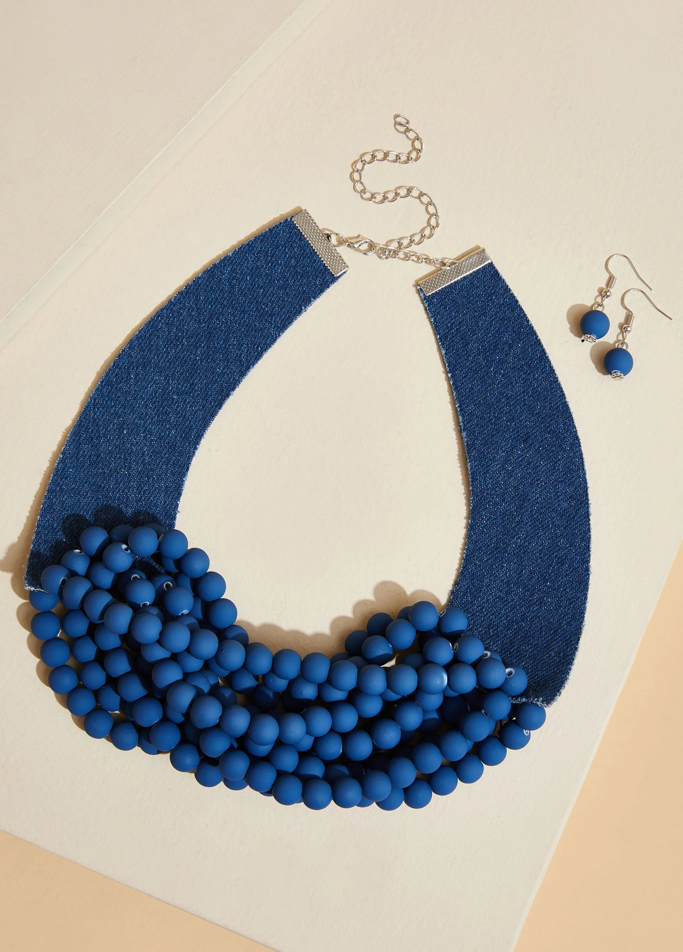 Beaded Denim Necklace Set sold by Ashley Stewart product image thumbnail 2