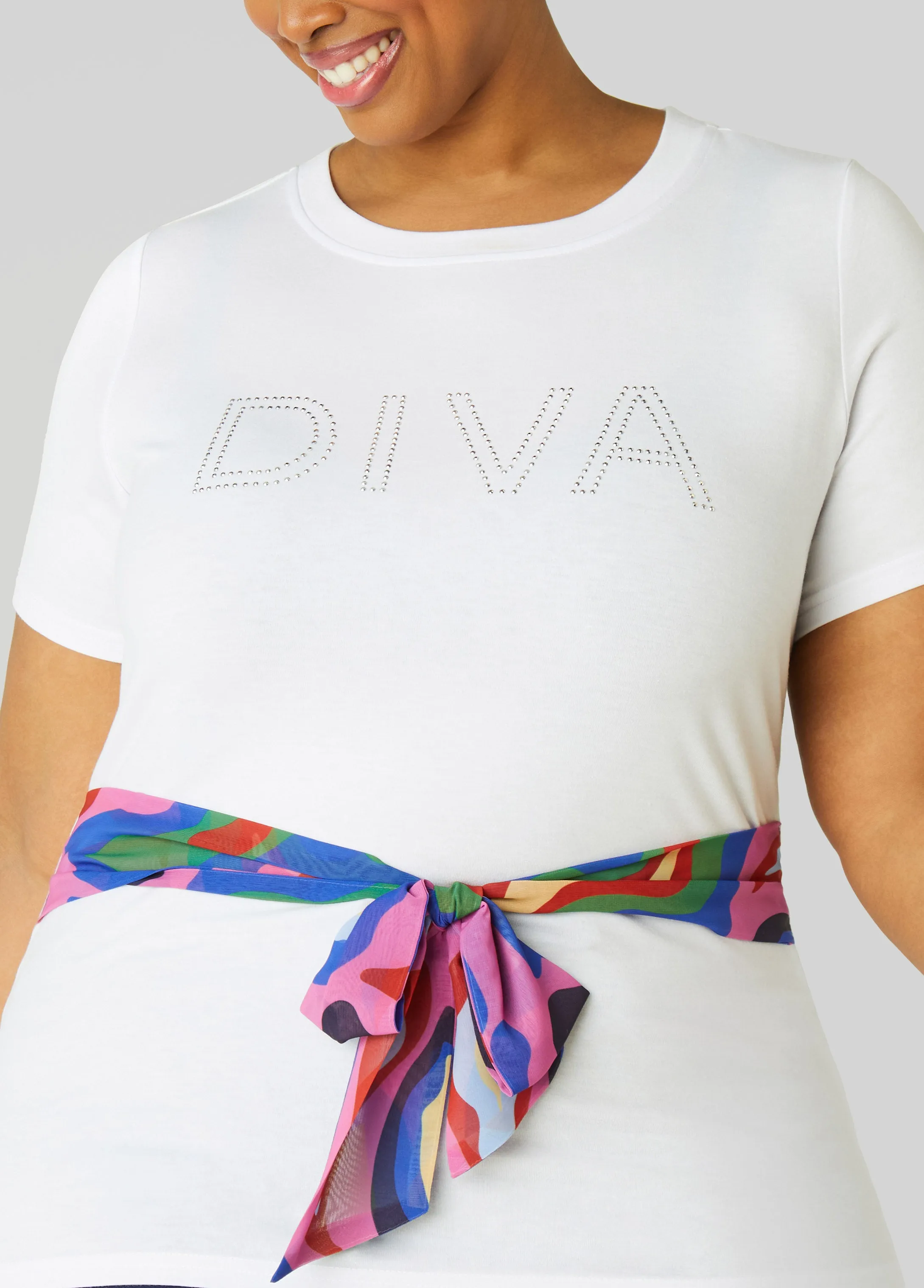 Belted Diva Jersey Tee sold by Ashley Stewart product image thumbnail 4