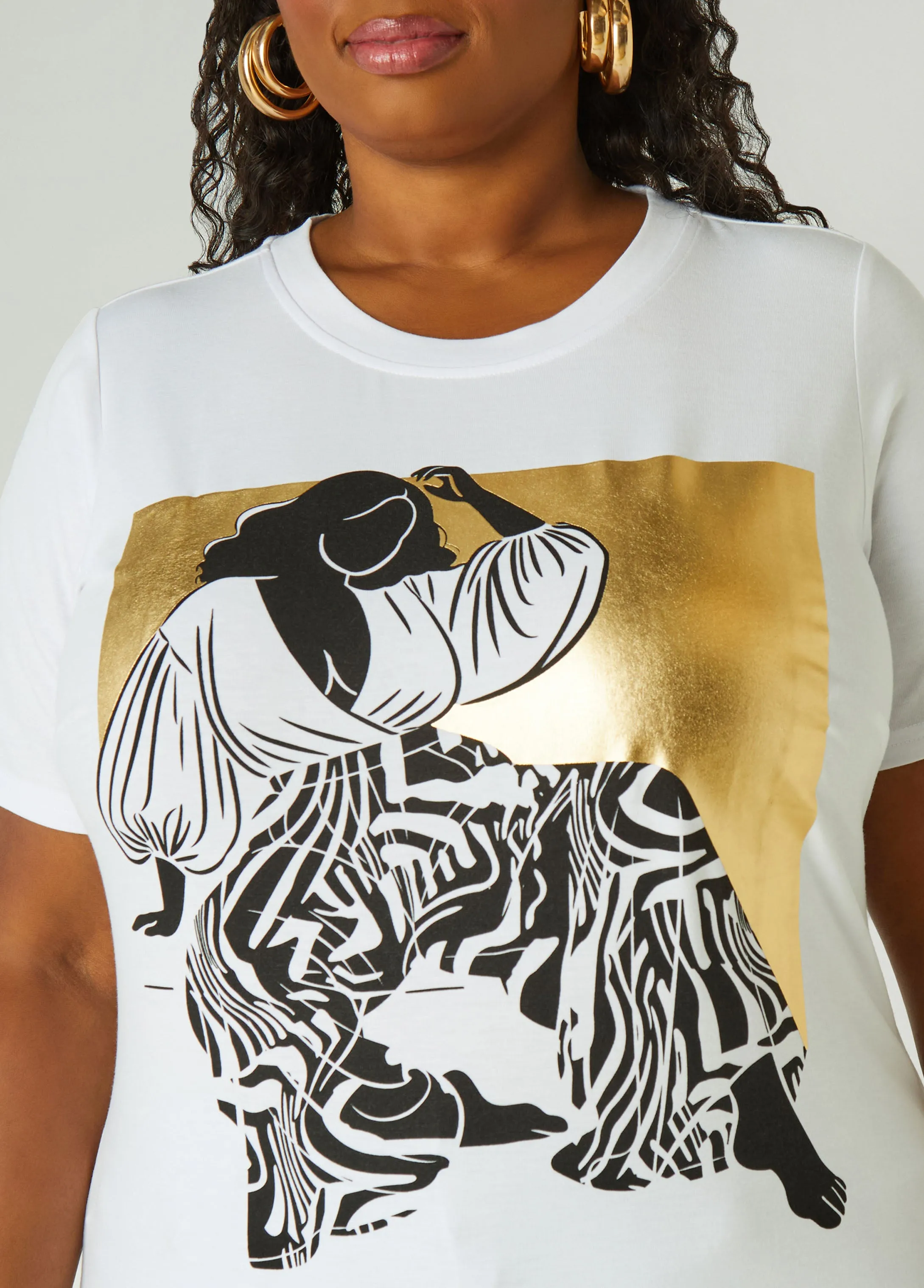 Metallic Graphic Jersey Tee sold by Ashley Stewart product image thumbnail 4