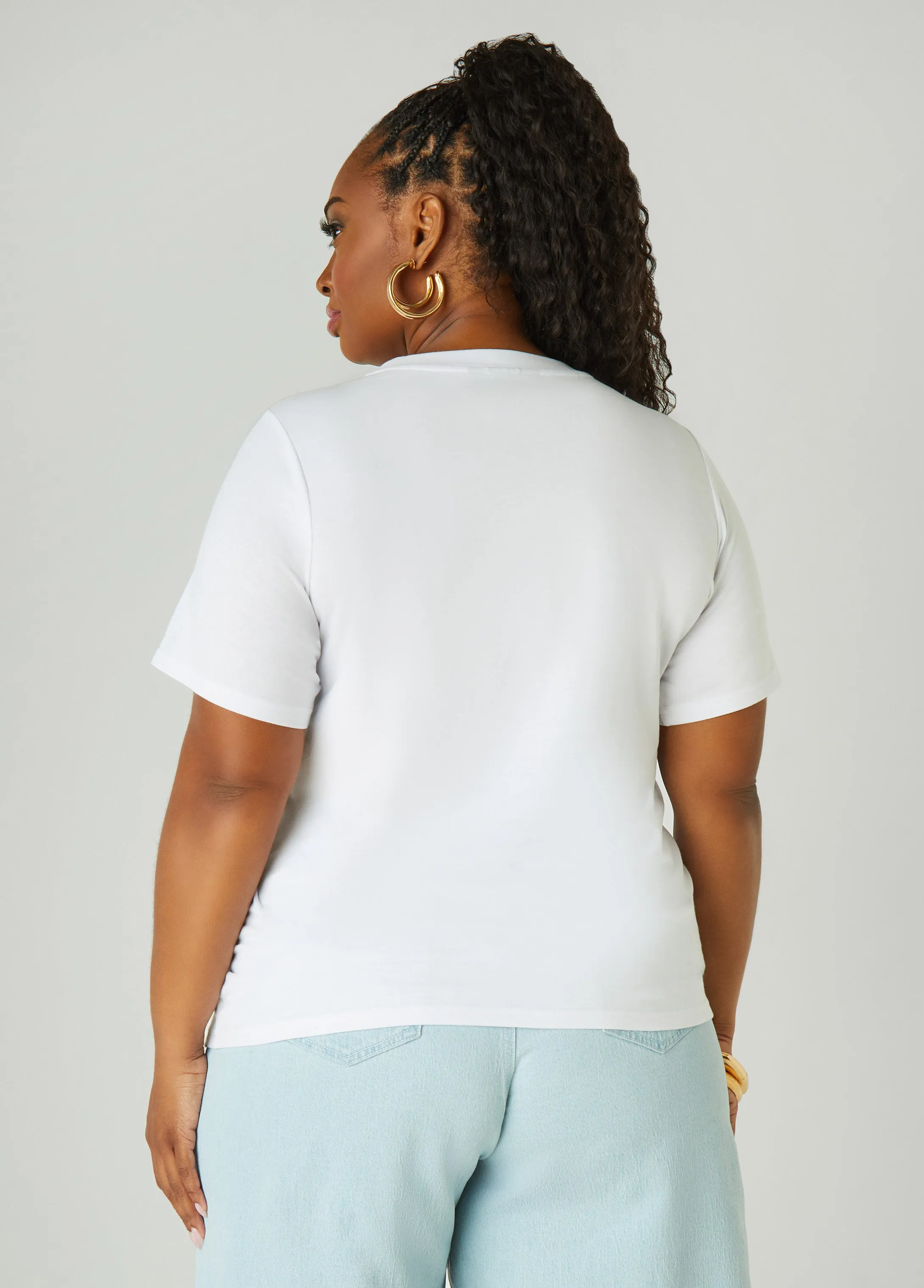 Metallic Graphic Jersey Tee sold by Ashley Stewart product image thumbnail 2