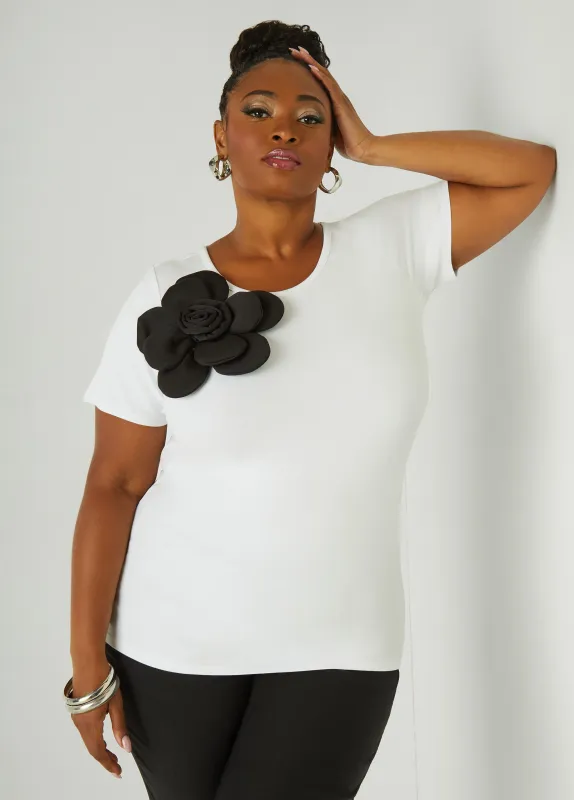 Rosette Jersey Tee sold by Ashley Stewart