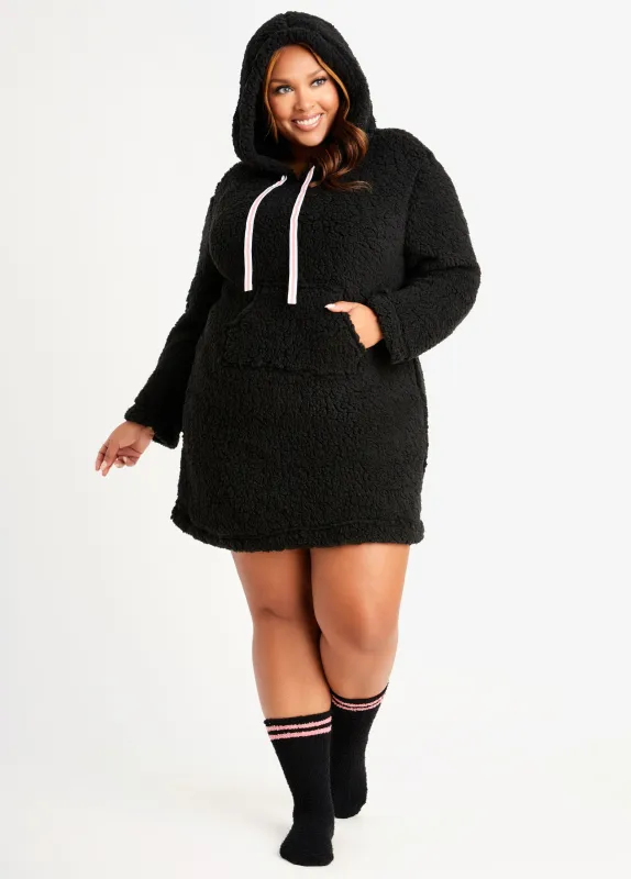 YMI Faux Sherpa Sleepshirt & Socks Set sold by Ashley Stewart