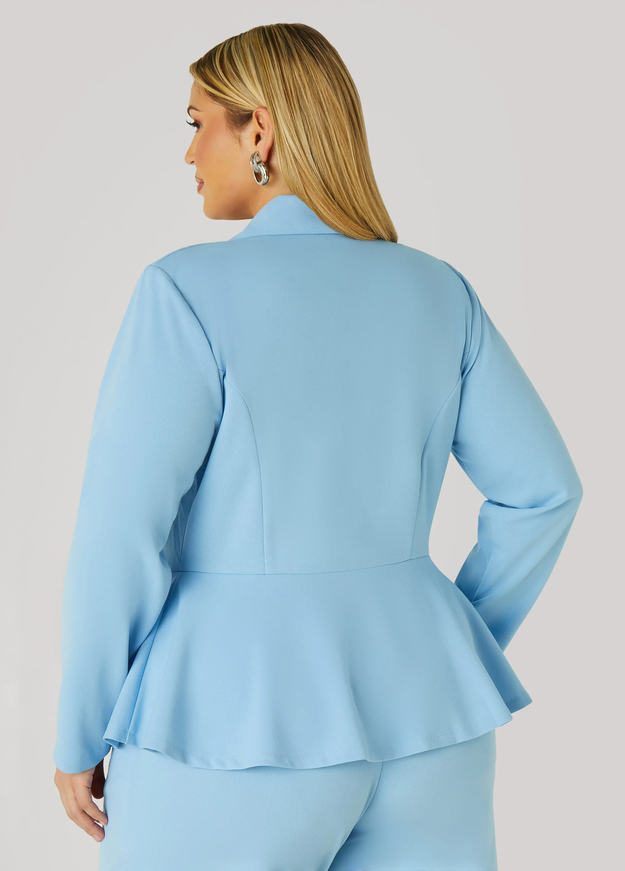 Pleated Peplum Crepe Blazer sold by Ashley Stewart product image thumbnail 2