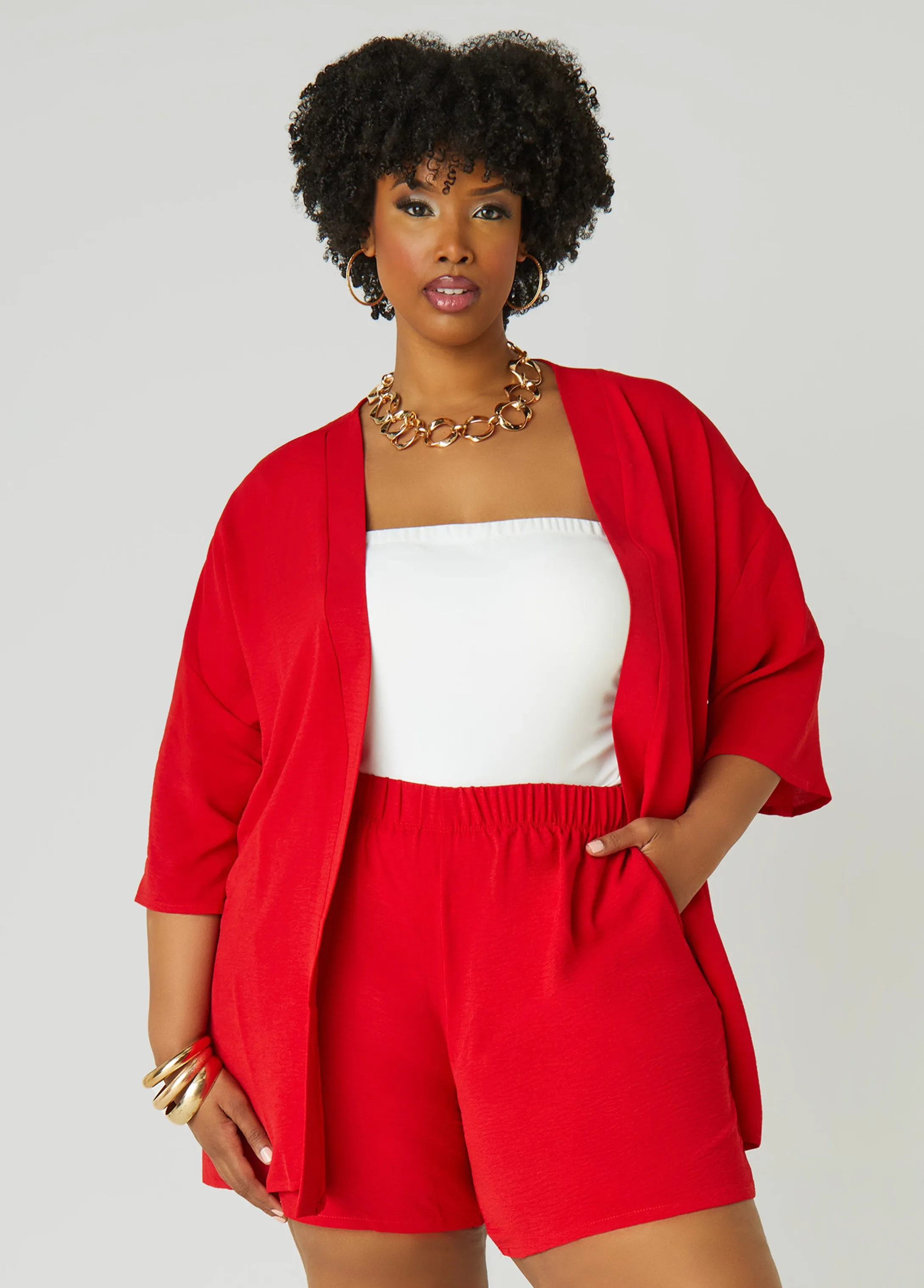 Textured Open Front Jacket sold by Ashley Stewart