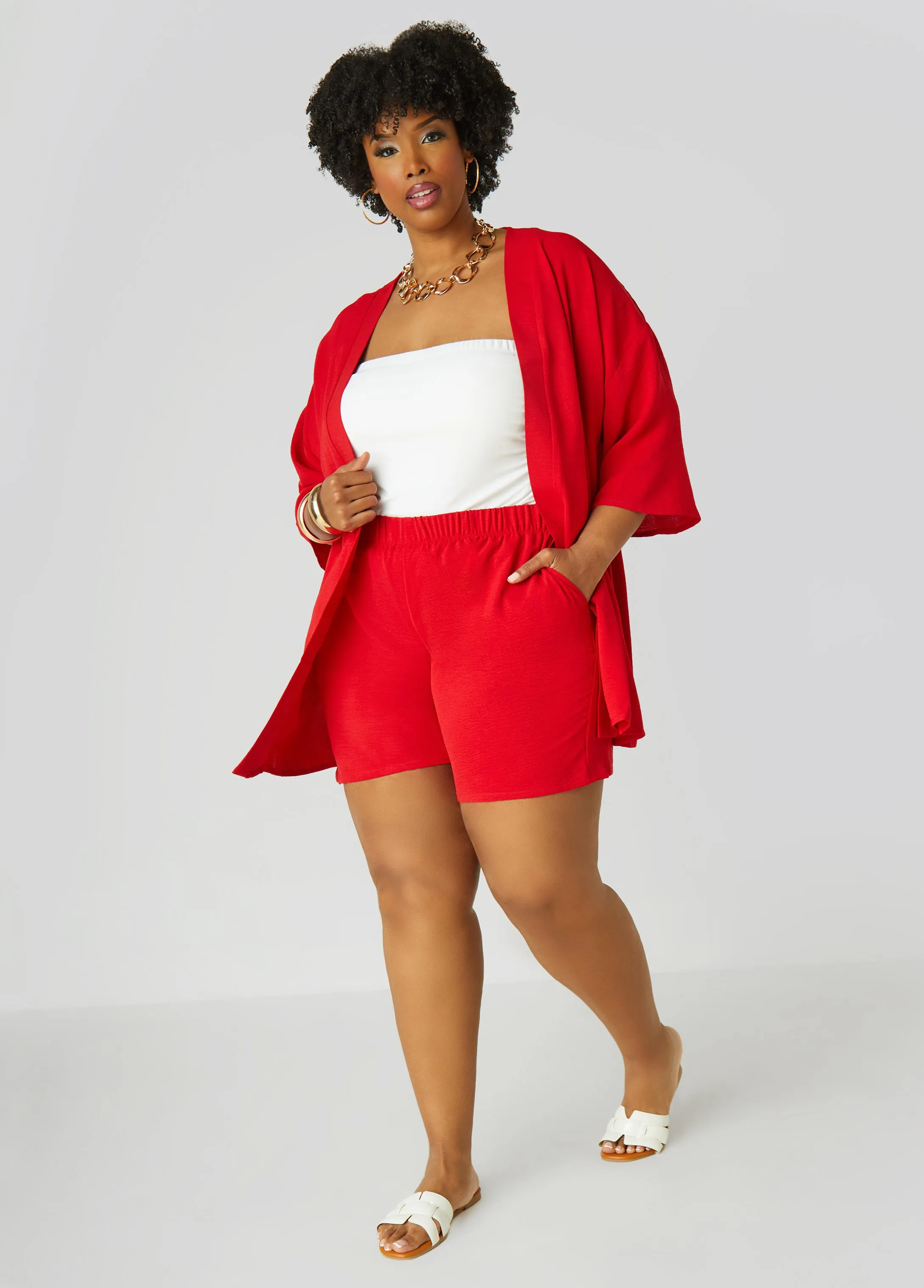 Textured Open Front Jacket sold by Ashley Stewart product image thumbnail 4