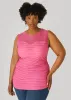 Striped Mesh Paneled Top sold by Ashley Stewart