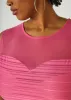 Striped Mesh Paneled Top sold by Ashley Stewart