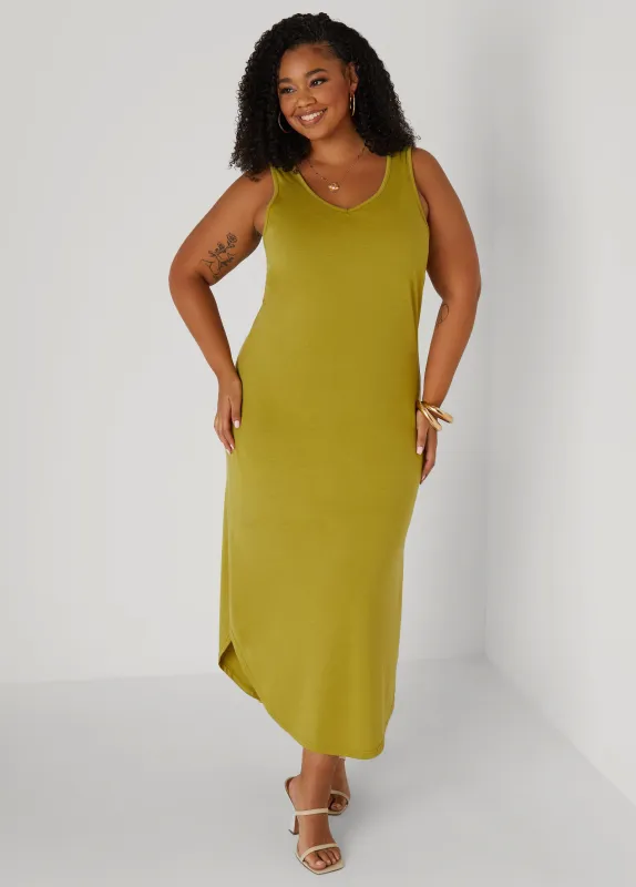 V Neck Maxi Tank Dress sold by Ashley Stewart